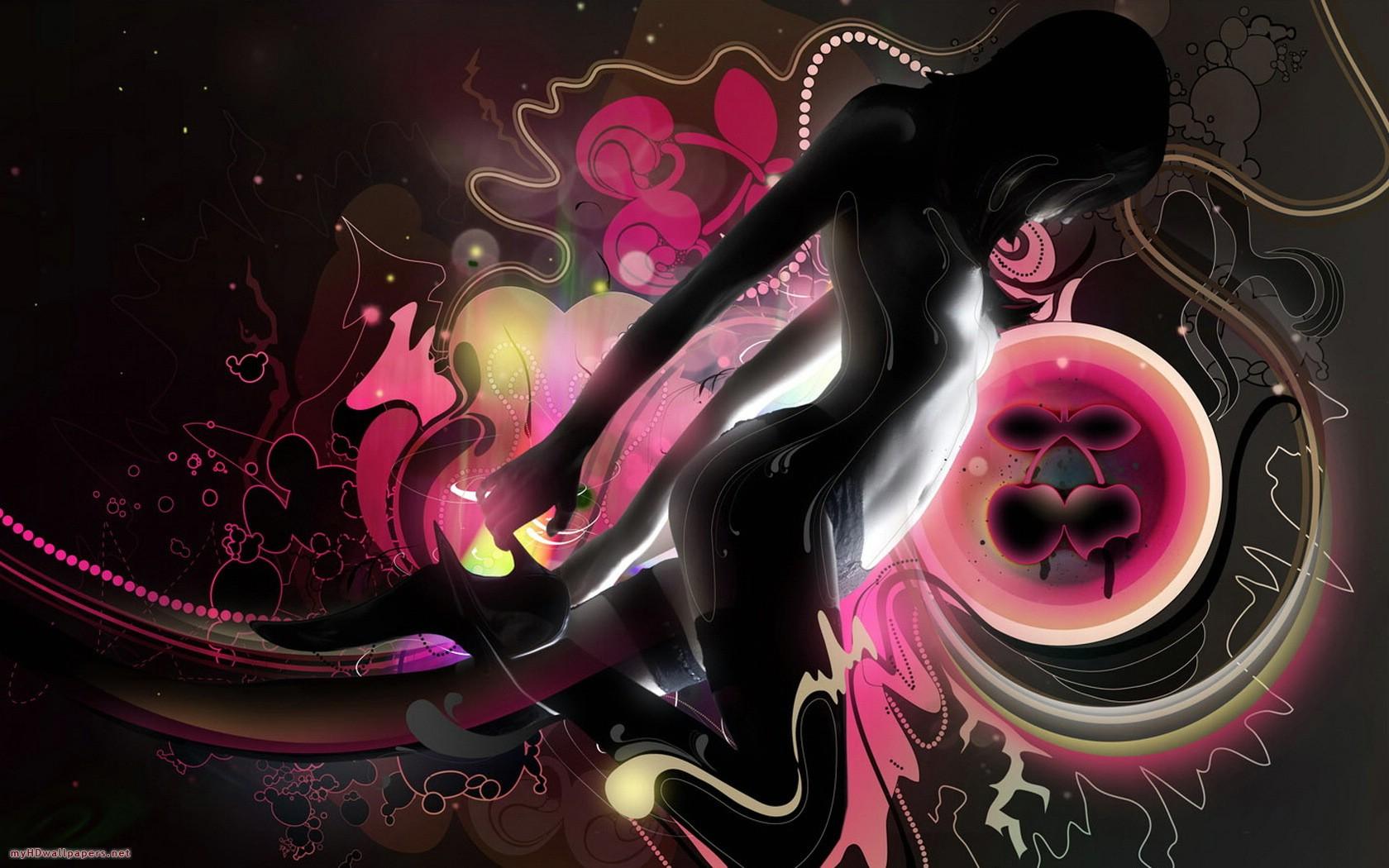 1680x1050 Dancing Girl Graphics Girl Abstract HD