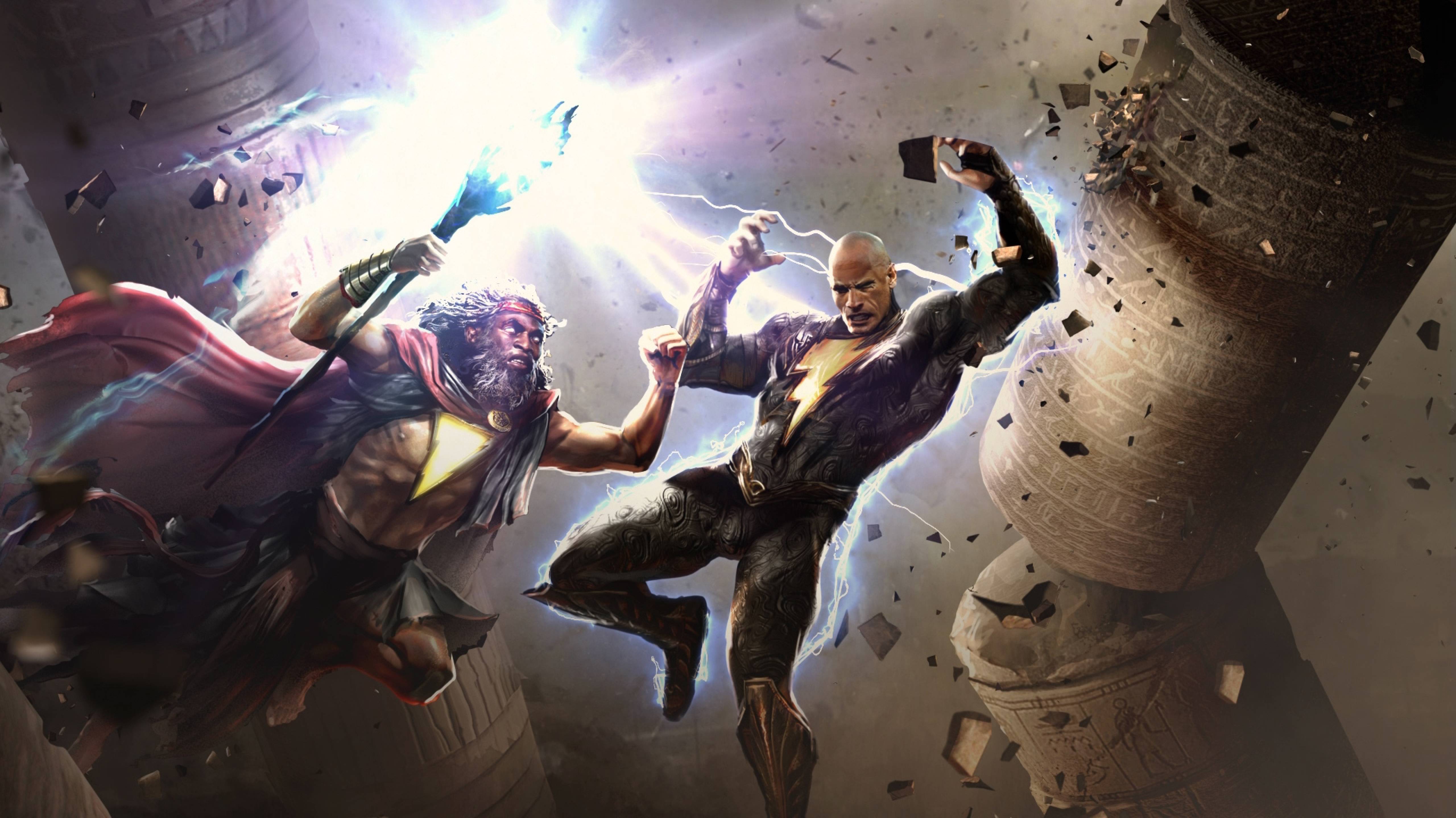 5120x2880 Black Adam vs Shazam DC Art 5K Wallpaper, HD Movies 4K Wallpaper, Image, Photo and Background