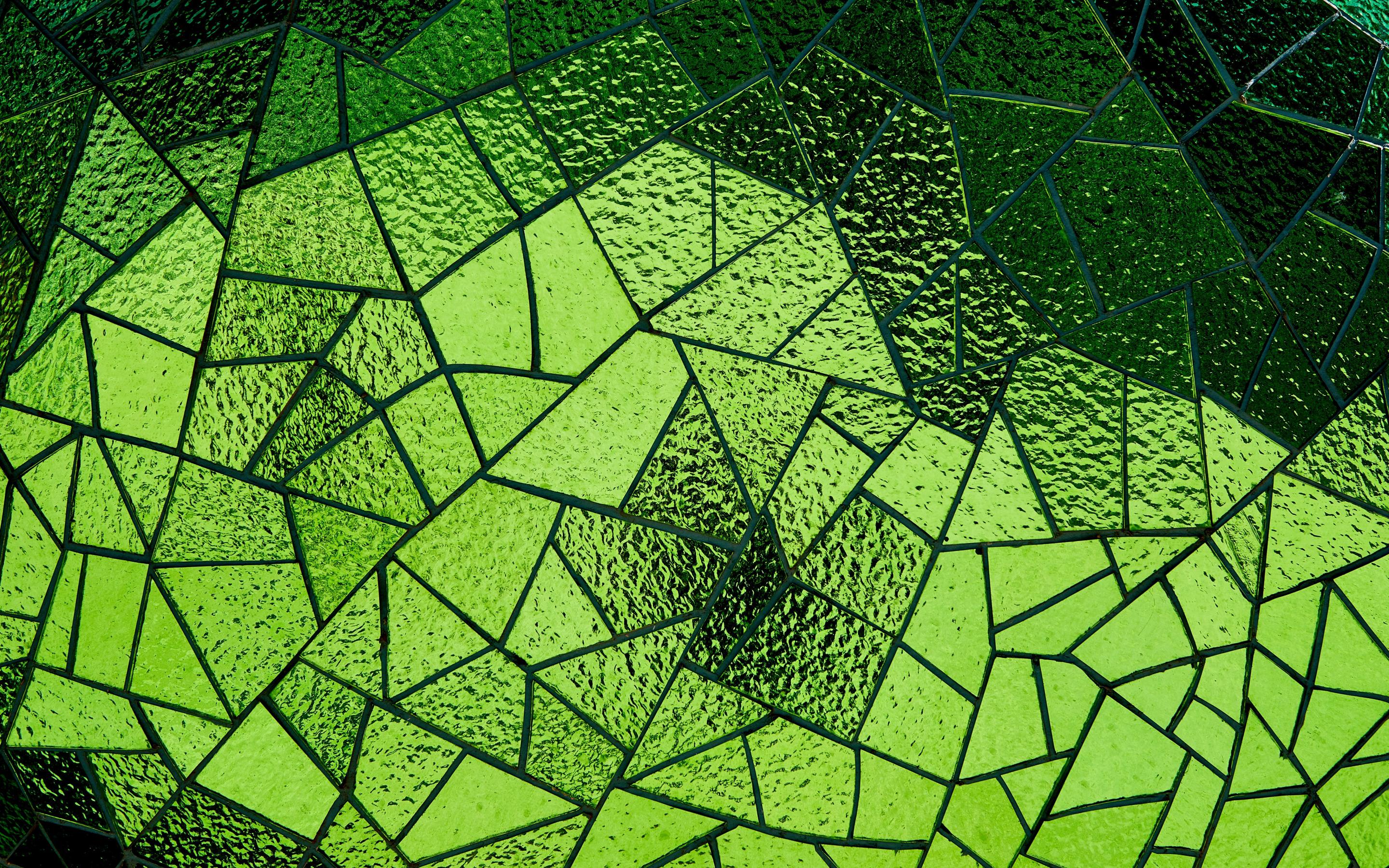 2880x1800 Download wallpaper green glass mosaic, green mosaic texture, glass texture, green glass background, mosaic background for desktop with resolution 2880x1800. High Quality HD picture wallpaper