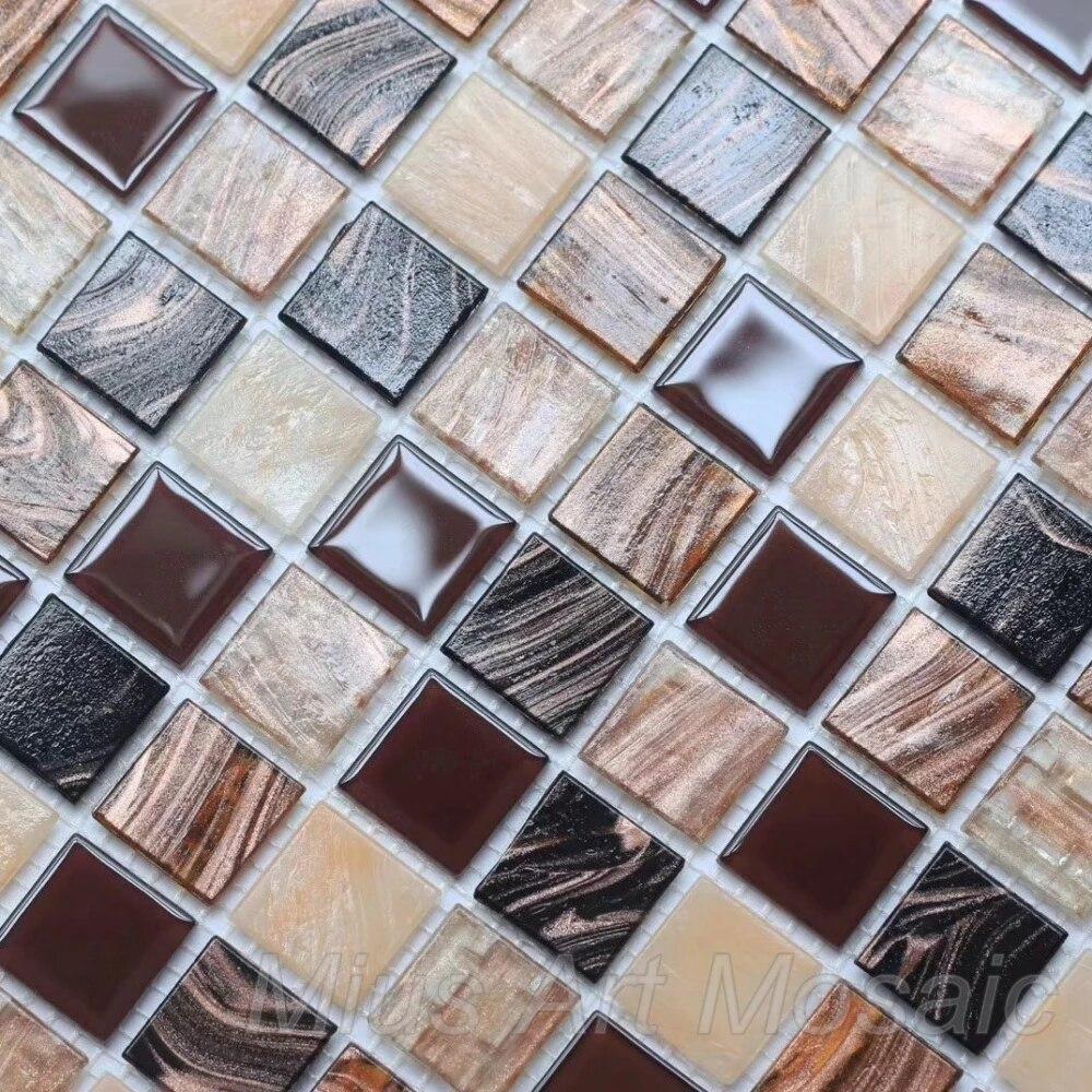 1000x1000 Brown Glass Mosaic Tile. Wallpaper