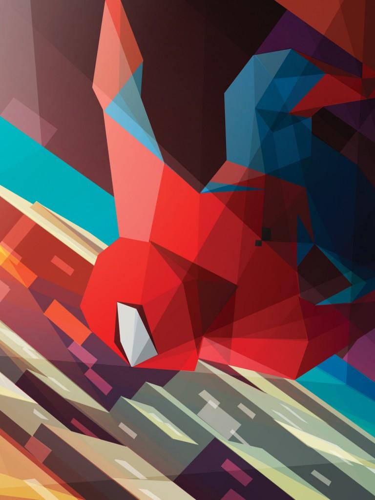 768x1024 Spider Man Vs. Mosaic HD Wallpaper Non Retina IPad