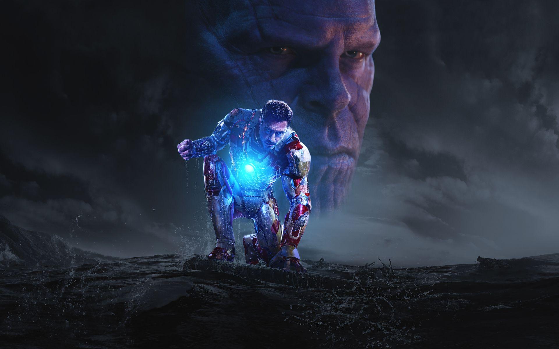 1920x1200 iron man and thanos in avengers infinity war HD Wallpaper