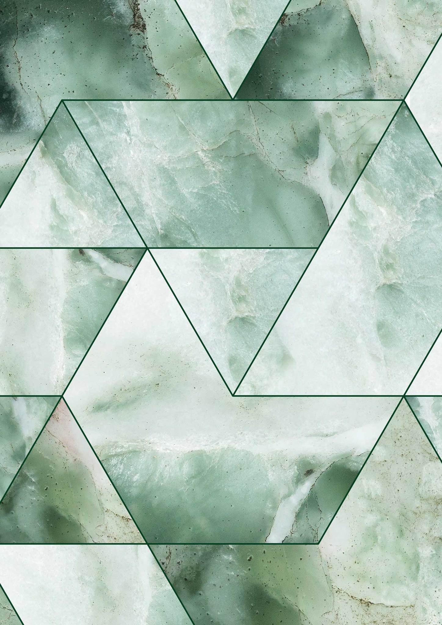 1448x2048 Marble Mosaic Wallpaper in Green