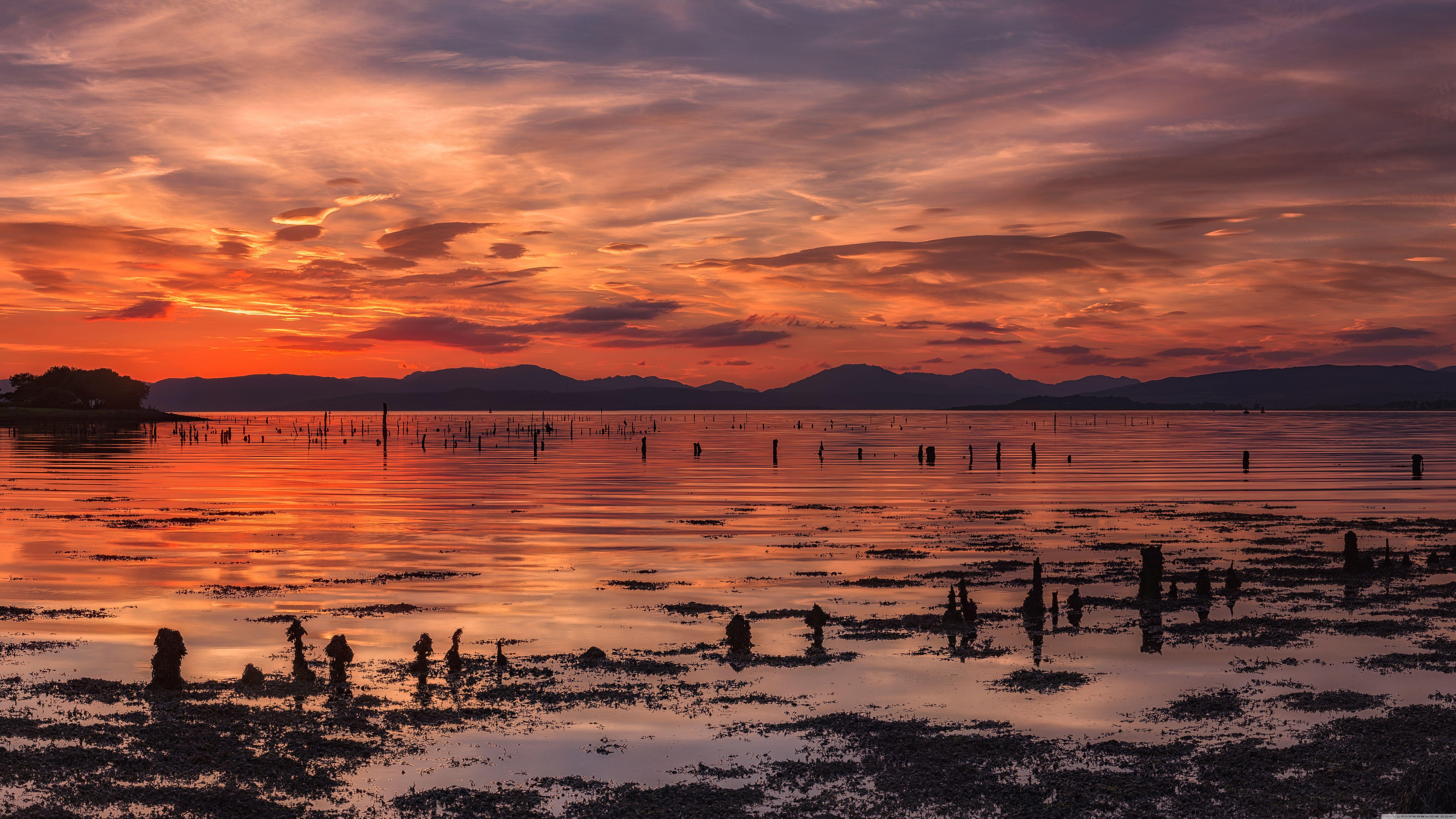 7680x4320 Beautiful Orange Sunset, Clyde River ❤ 4K HD Desktop Wallpaper