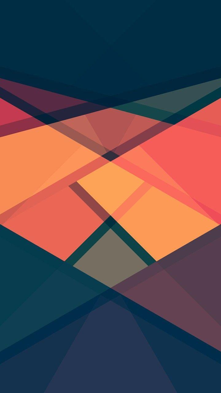 720x1280 Orange And Blue Geometric Wallpaper