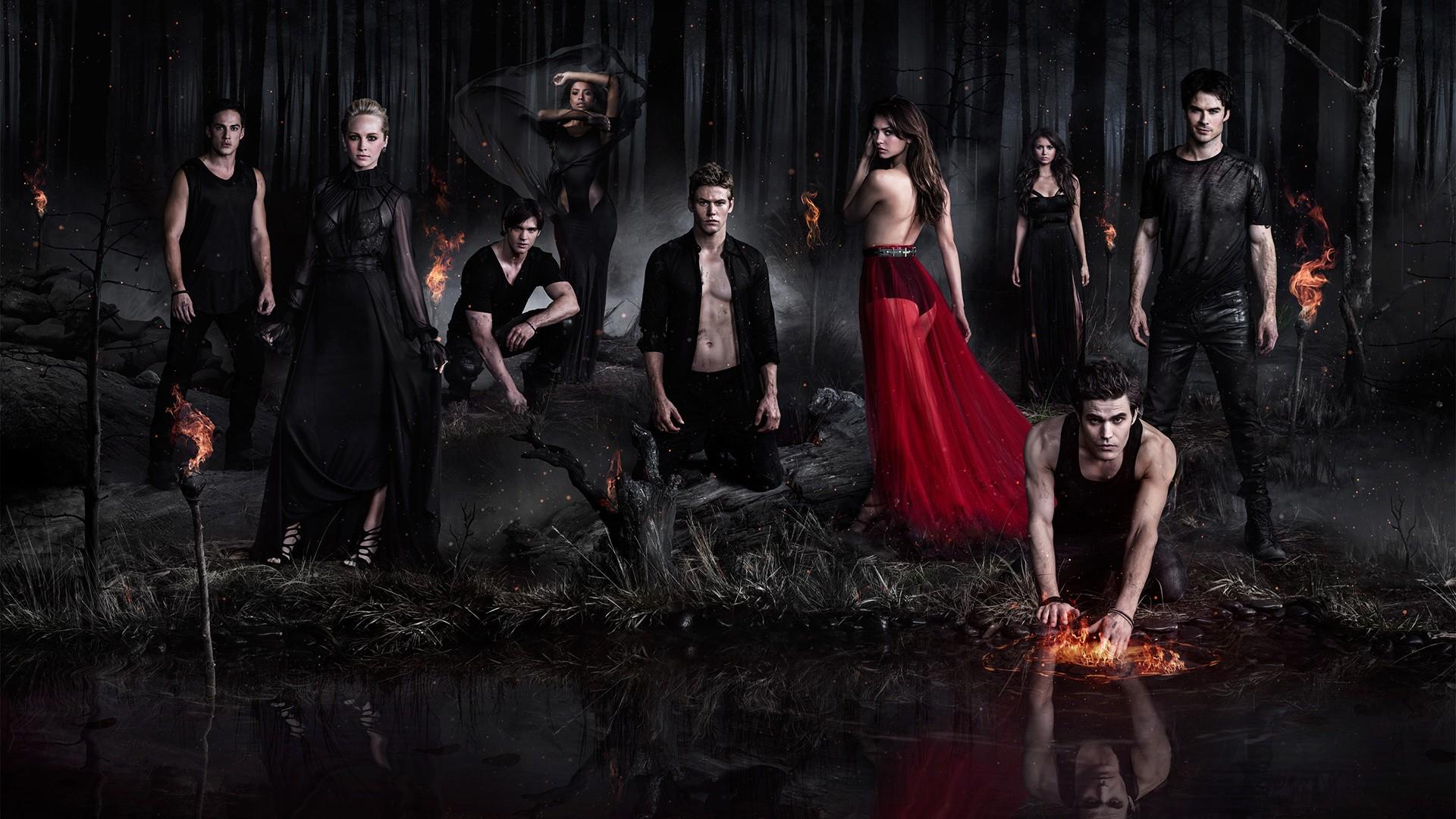 1920x1080 The Vampire Diaries, Paul Wesley, Ian Somerhalder, Nina Dobrev, Candice Accola Wallpaper HD / Desktop and Mobile Background