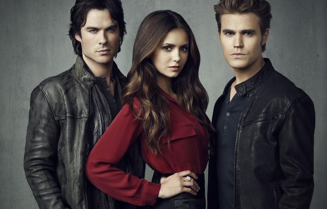 1332x850 Wallpaper Nina Dobrev, Nina Dobrev, The Vampire Diaries, The vampire diaries, Ian Somerhalder, Ian Somerhalder, Paul Wesley, Paul Wesley, Elena Gilbert, Damon Salvatore, Stefan Salvatore image for desktop, section фильмы
