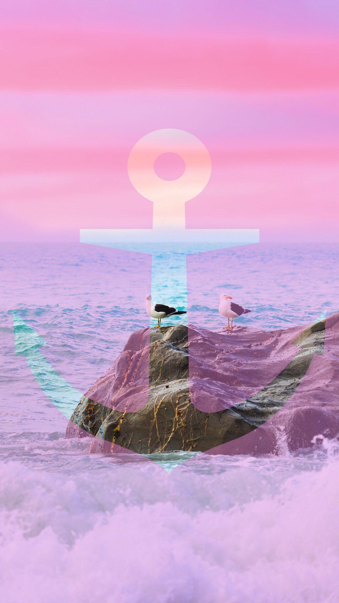 1080x1920 Pink Anchor iPhone 6 Plus Wallpaper (1080x1920)