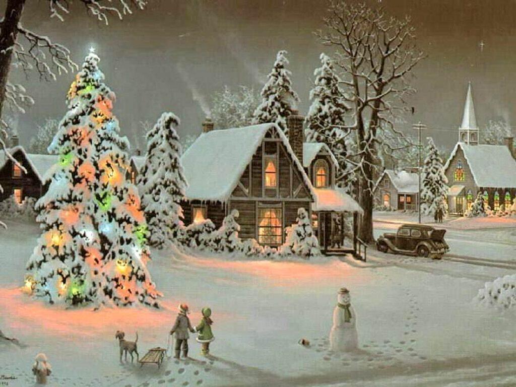 1024x768 Country Christmas Desktop Background