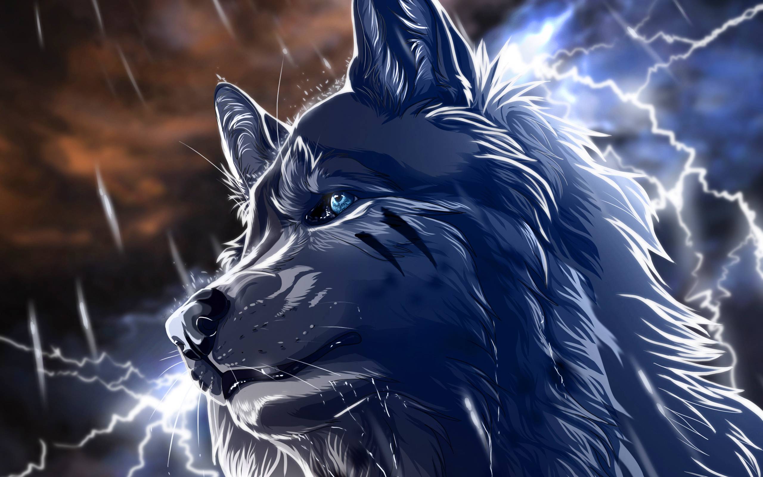2560x1600 Anime Wolves Wallpaper