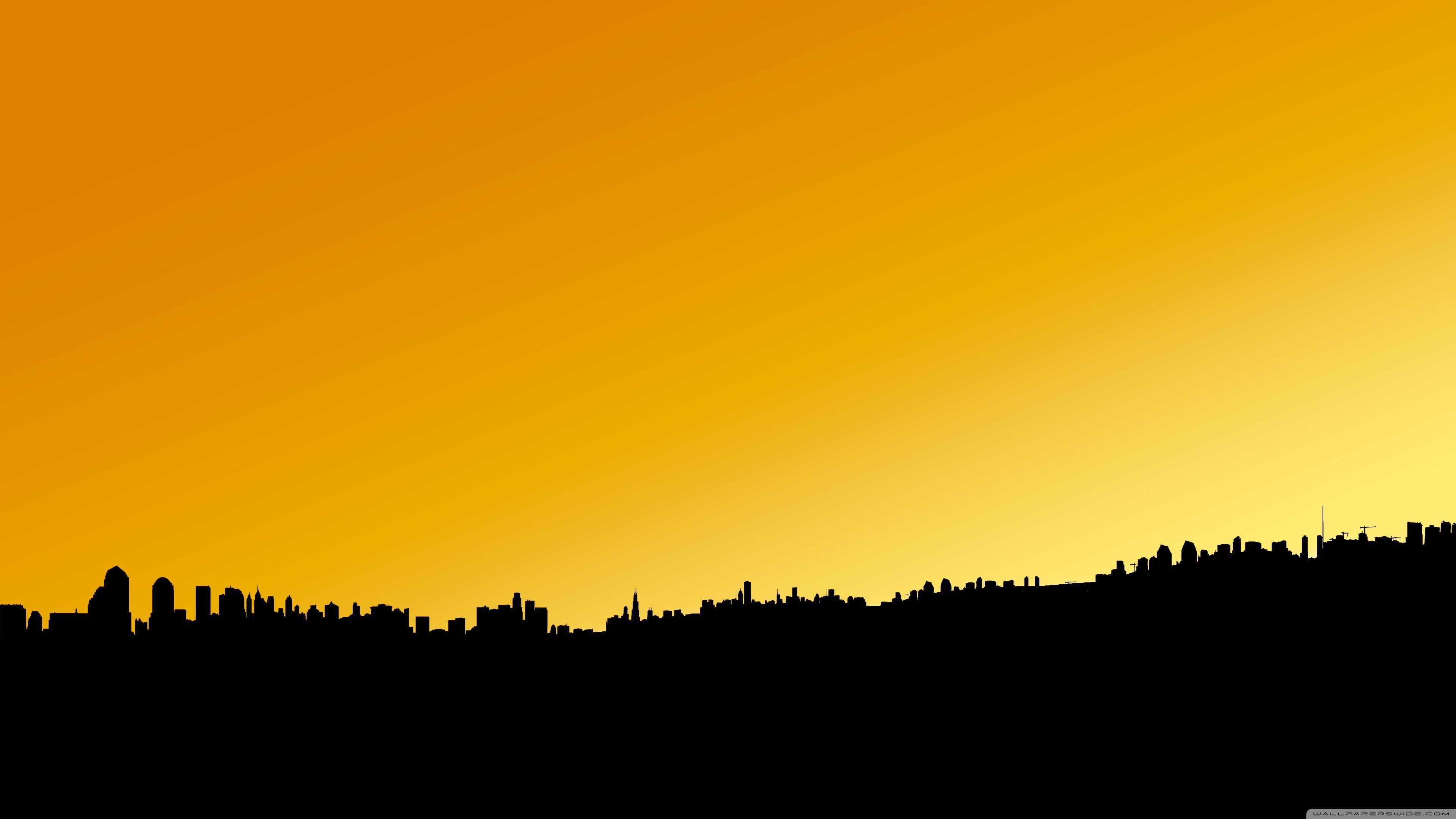 3840x2160 4k Minimalism Yellow Wallpaper