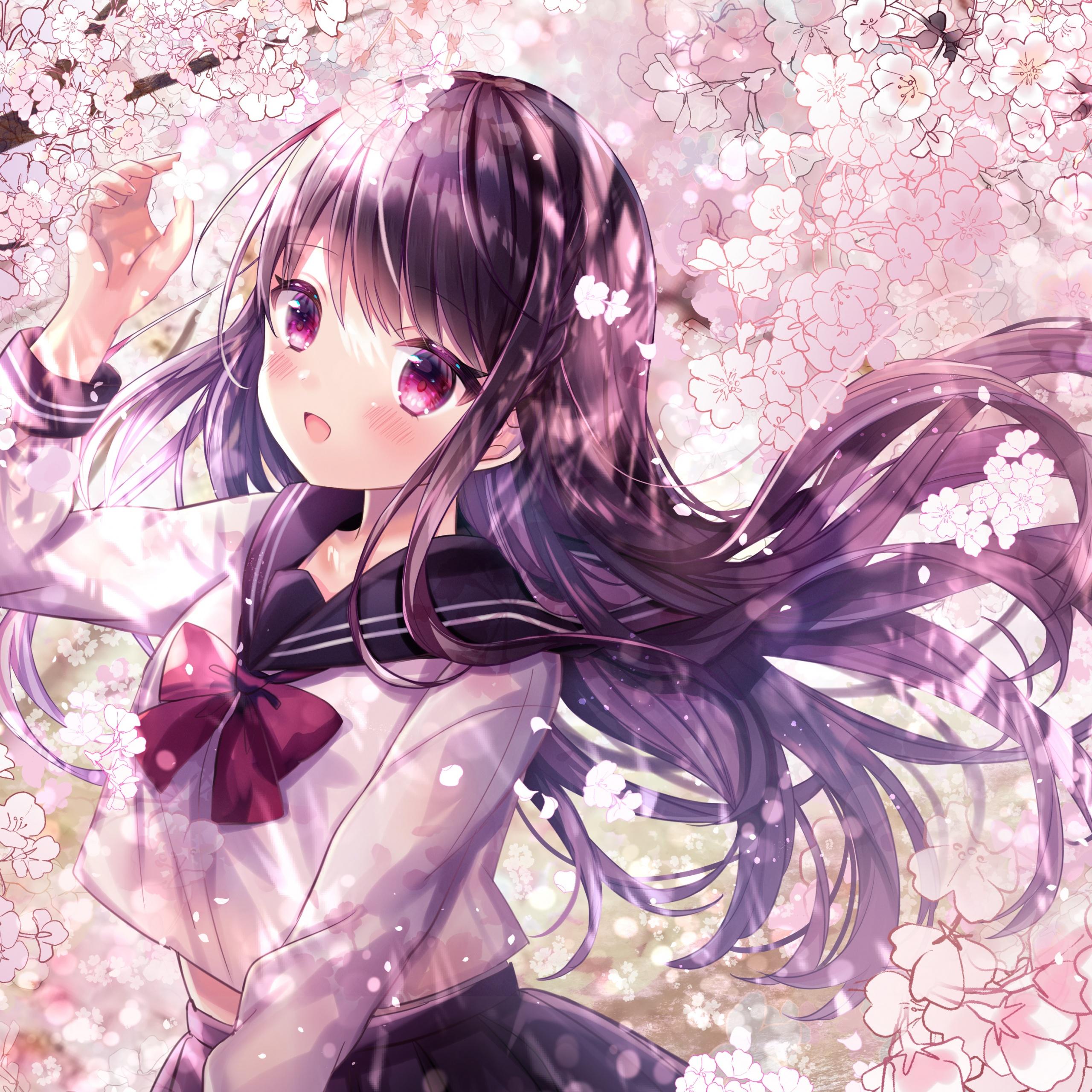 2560x2560 Anime girl Wallpaper 4K, Girly, Pink, Fantasy, Anime