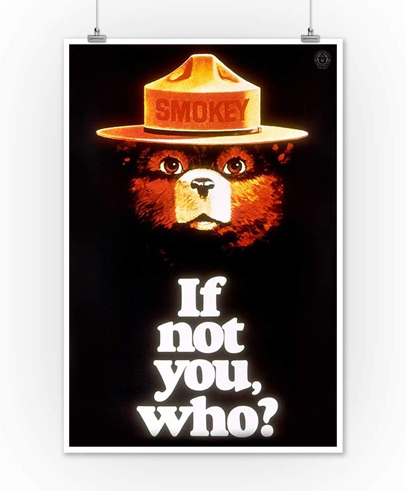 828x1000 Smokey Bear, If Not You, Who, Vintage Poster 79789 (11x14 Double Matted Art Print, Wall Decor Ready To Frame): Posters & Prints