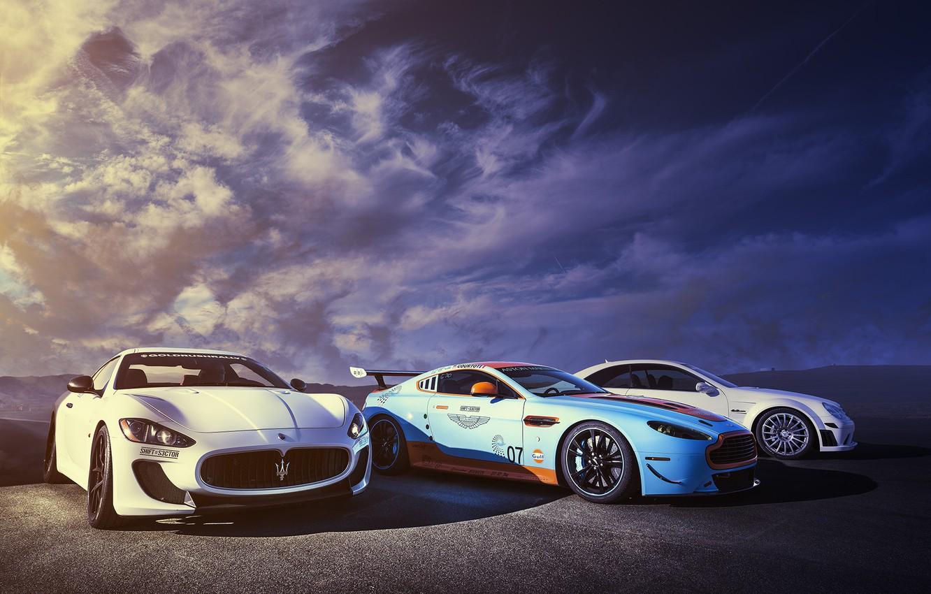 1332x850 Wallpaper Aston Martin, Maserati, Mercedes Benz, DBS, GranTurismo, MC Road Image For Desktop, Section Maserati
