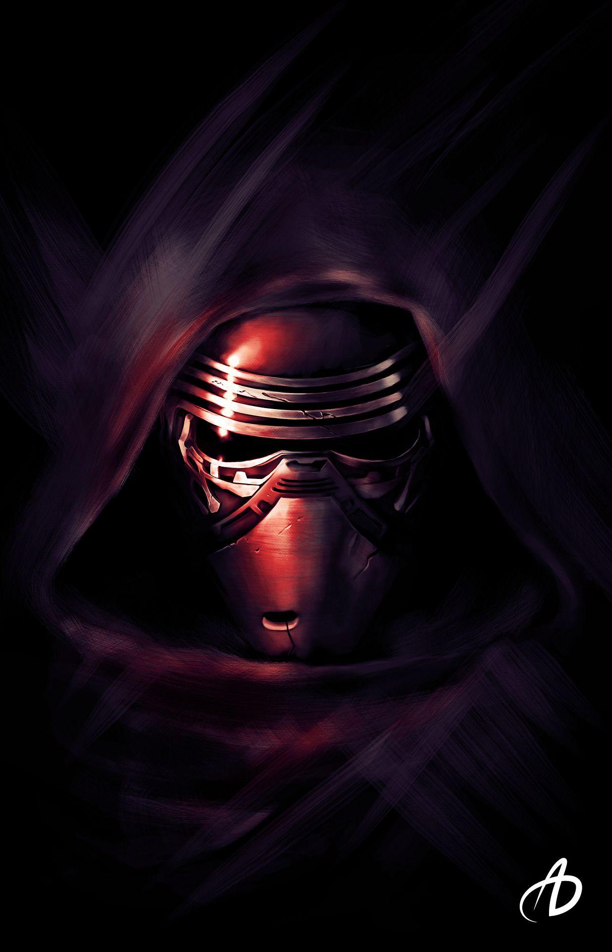 1234x1920 Kylo Ren Portrait Datuin. Star wars painting, Star wars image, Star wars picture
