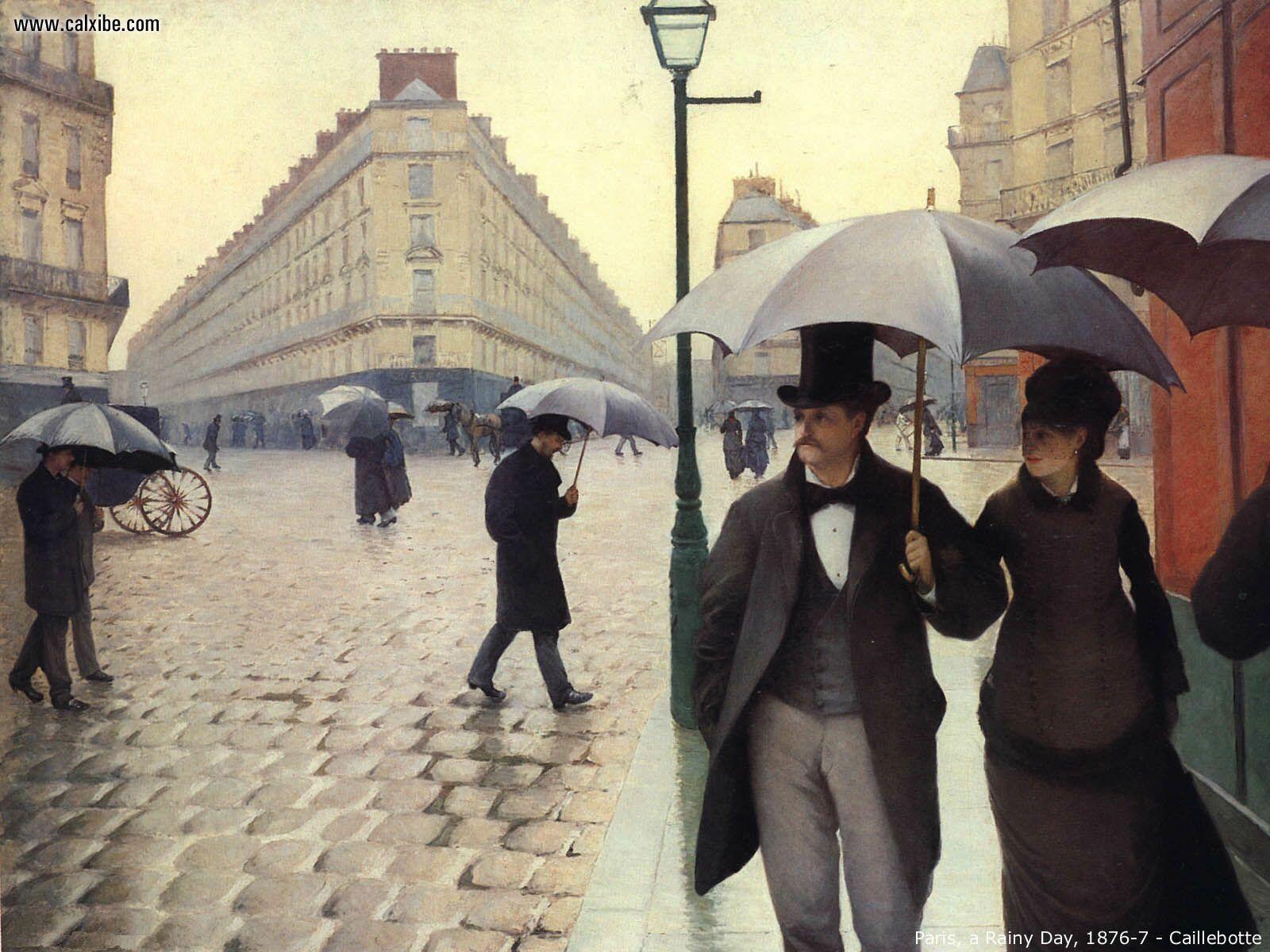 1600x1200 Drawing & Painting: Art Caillebotte Parisa Rainy Day, picture nr. 6045