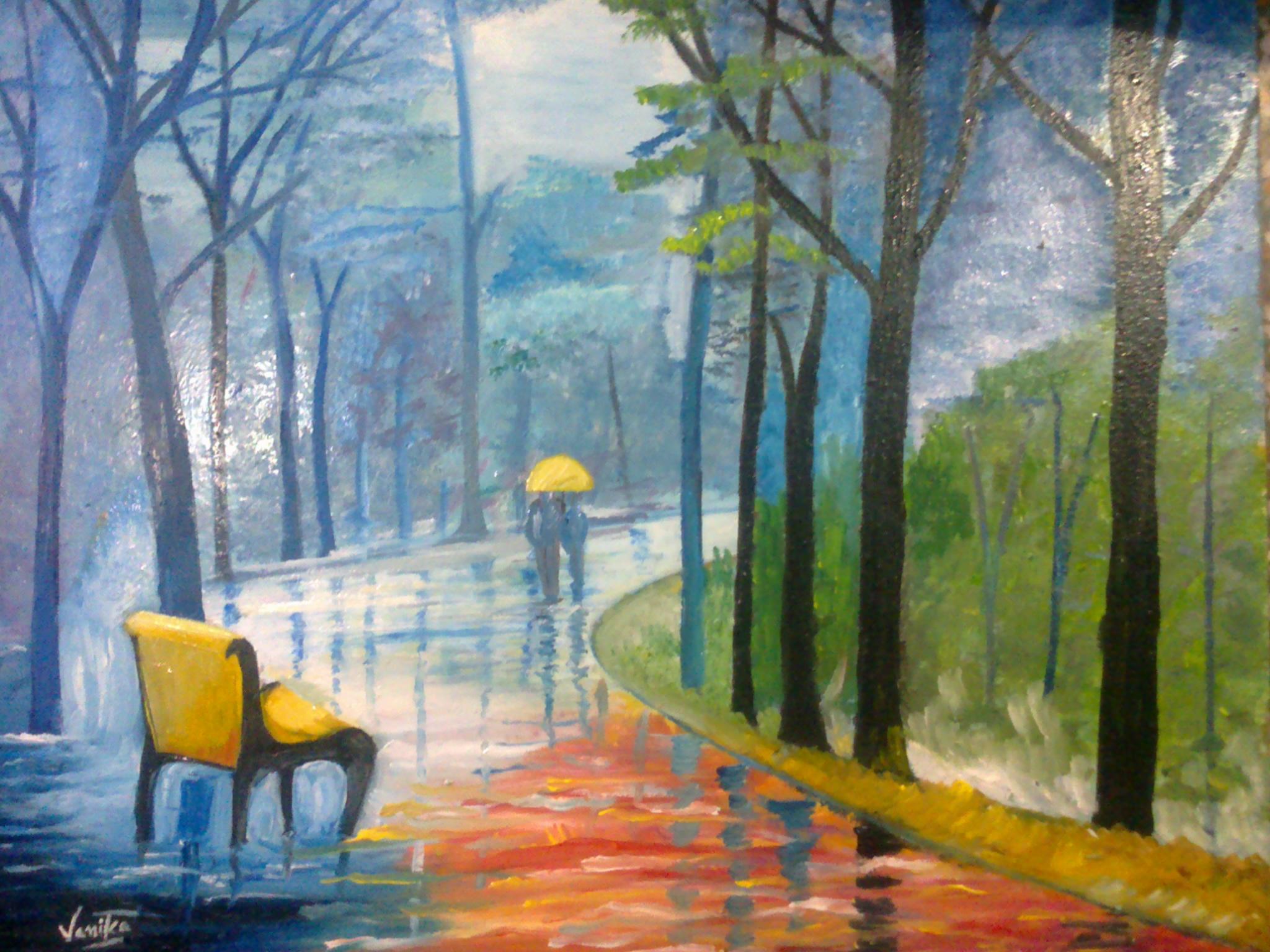 2048x1536 Oil Painting Of A Rainy Day