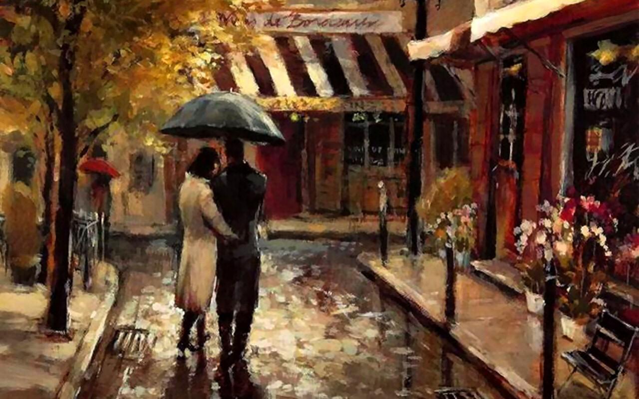 1280x800 Amazing Art Photography Of Romance In A Rainy Day