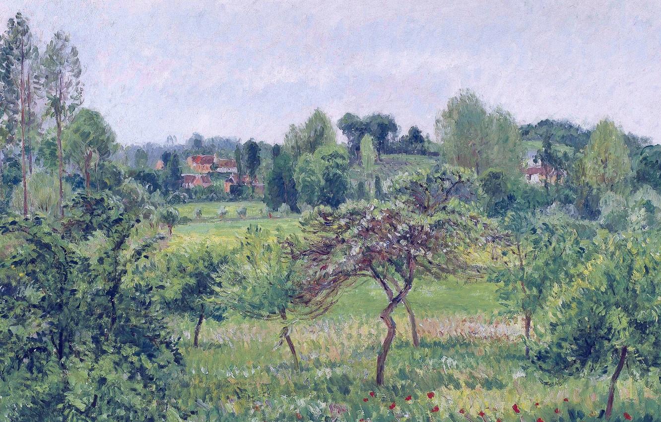 1332x850 Wallpaper landscape, nature, picture, Camille Pissarro, Eragny. Rainy Day in June image for desktop, section живопись