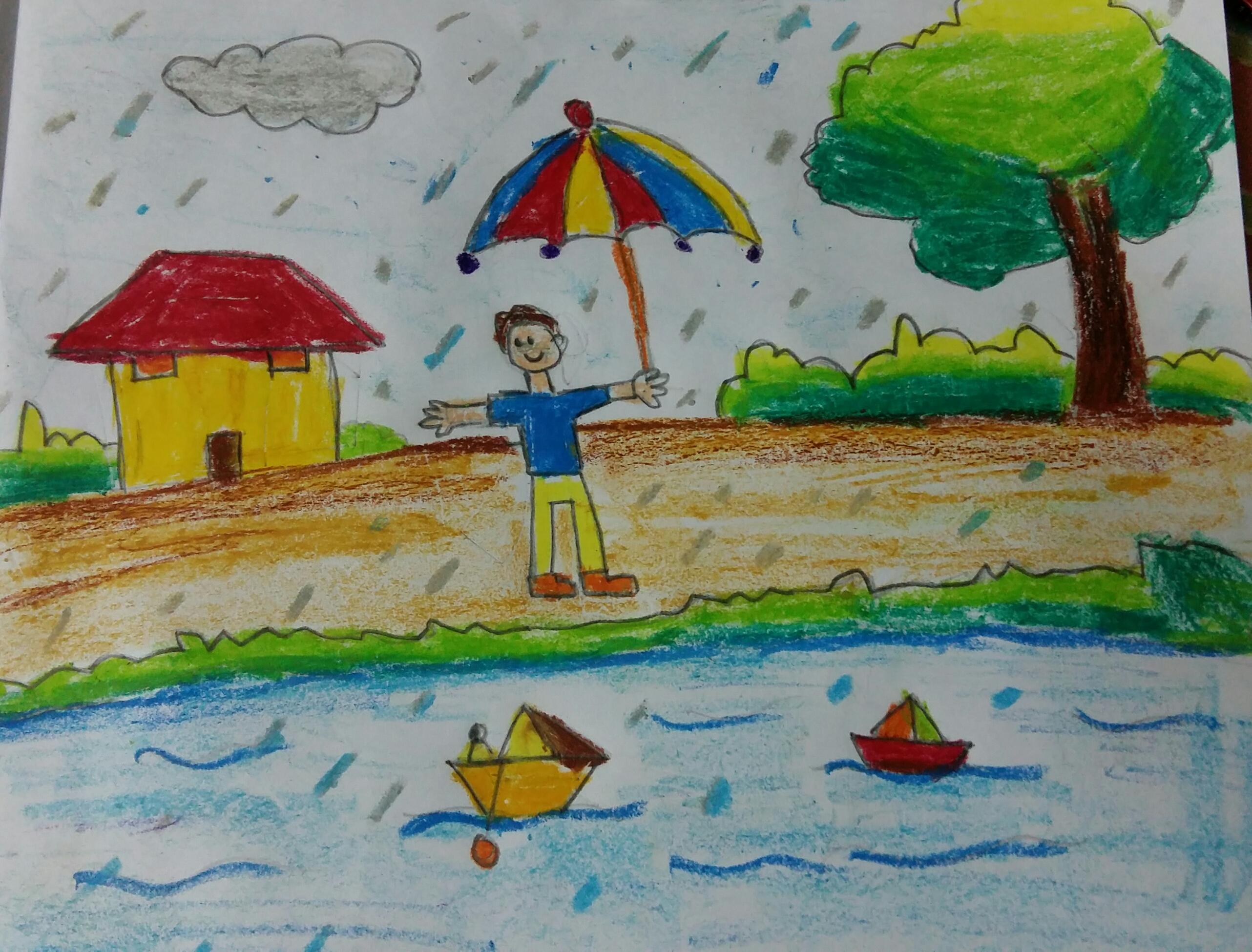 2564x1950 Rainy Day Drawing For Kids Very Easy