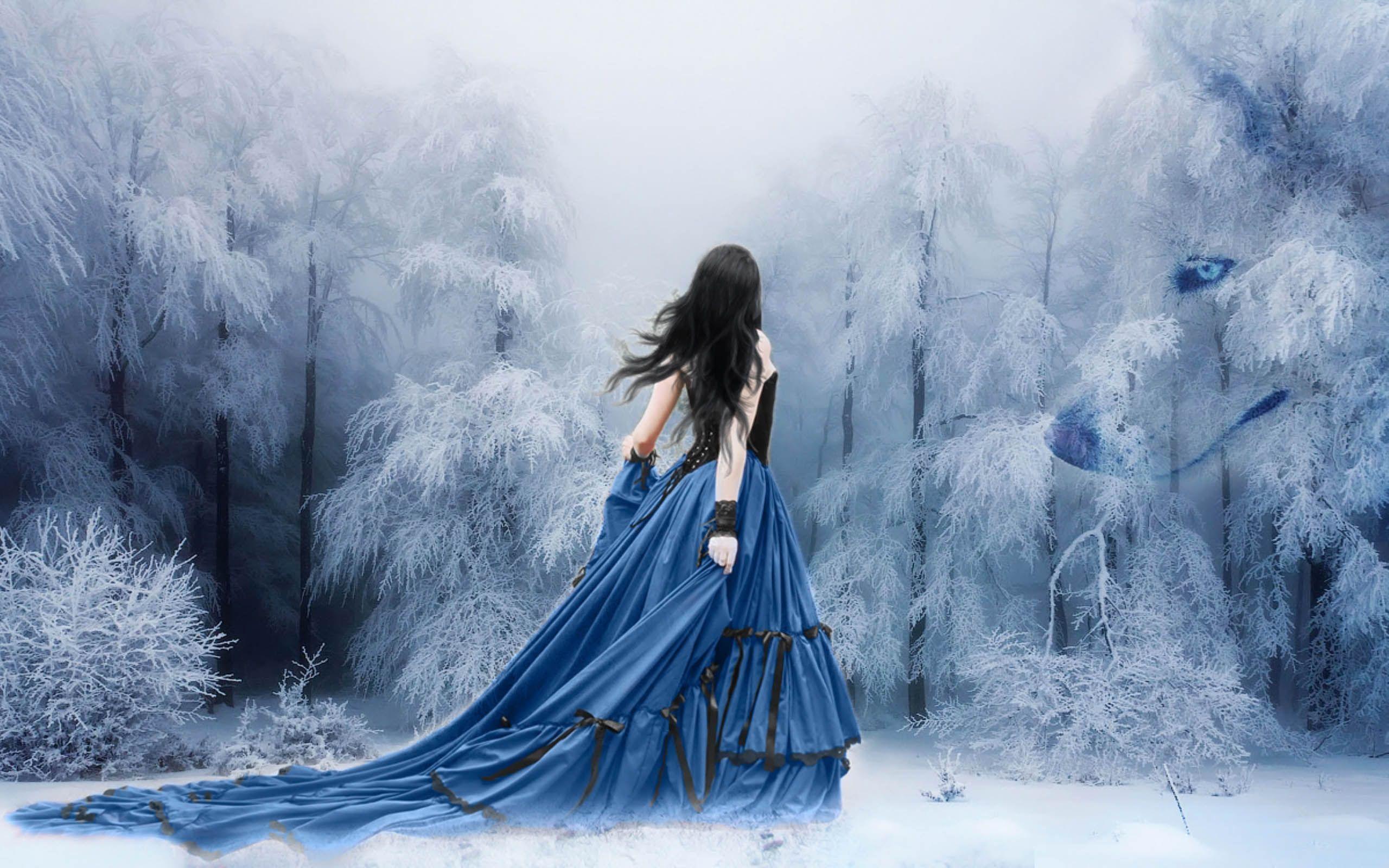 2560x1600 Anime Lonely Snow Winter Wallpaper