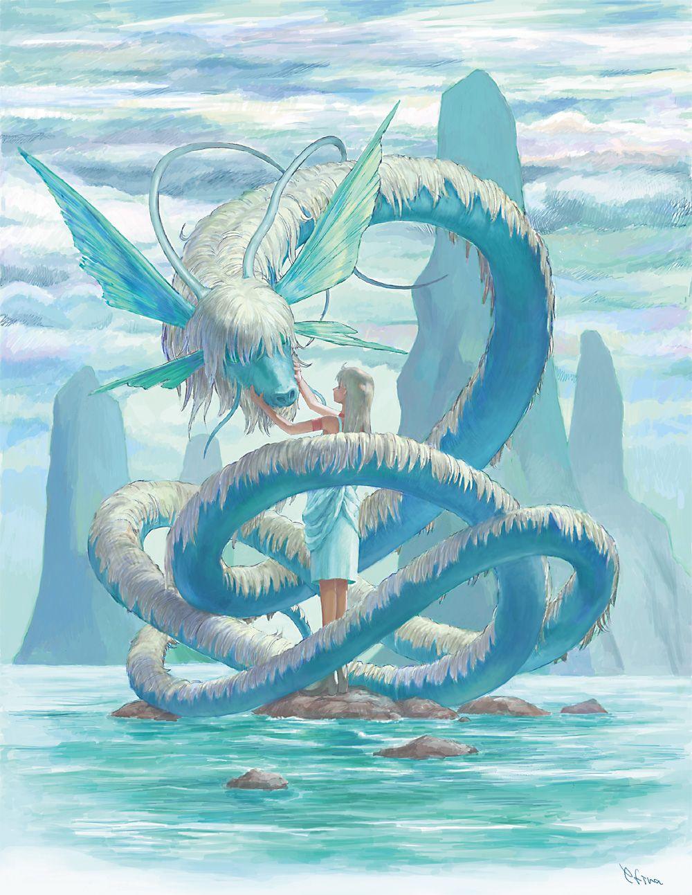 1000x1293 Japanese Blue Dragon Wallpaper