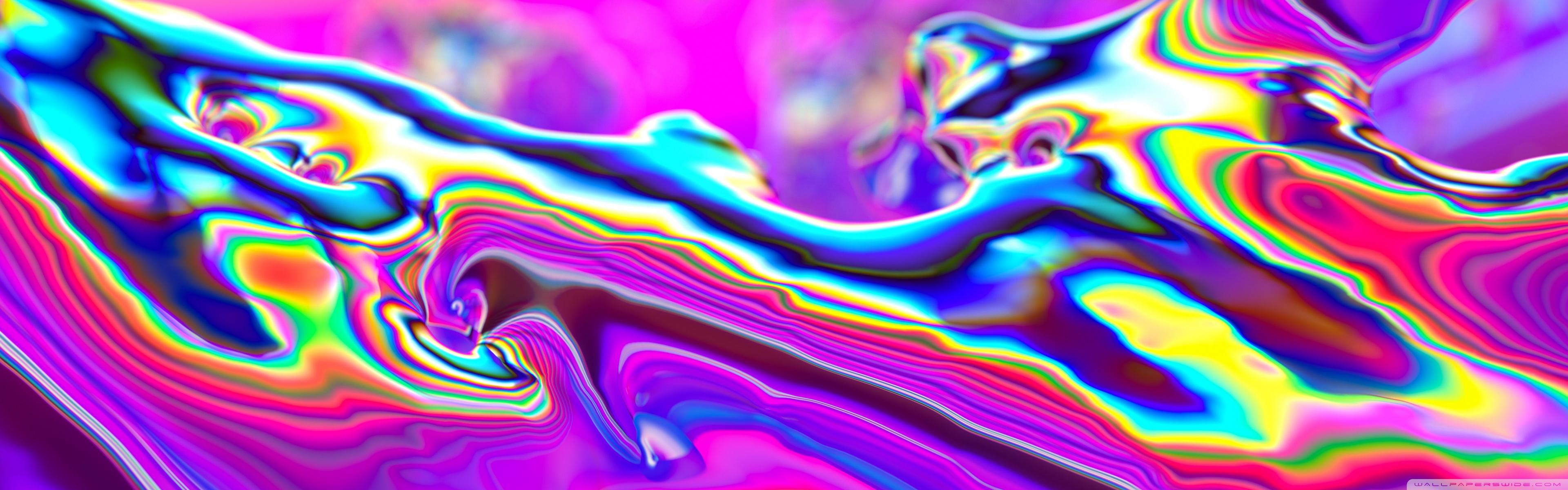 3840x1200 Abstract Iridescent Liquid Art Ultra HD Desktop Background Wallpaper for : Multi Display, Dual & Triple Monitor