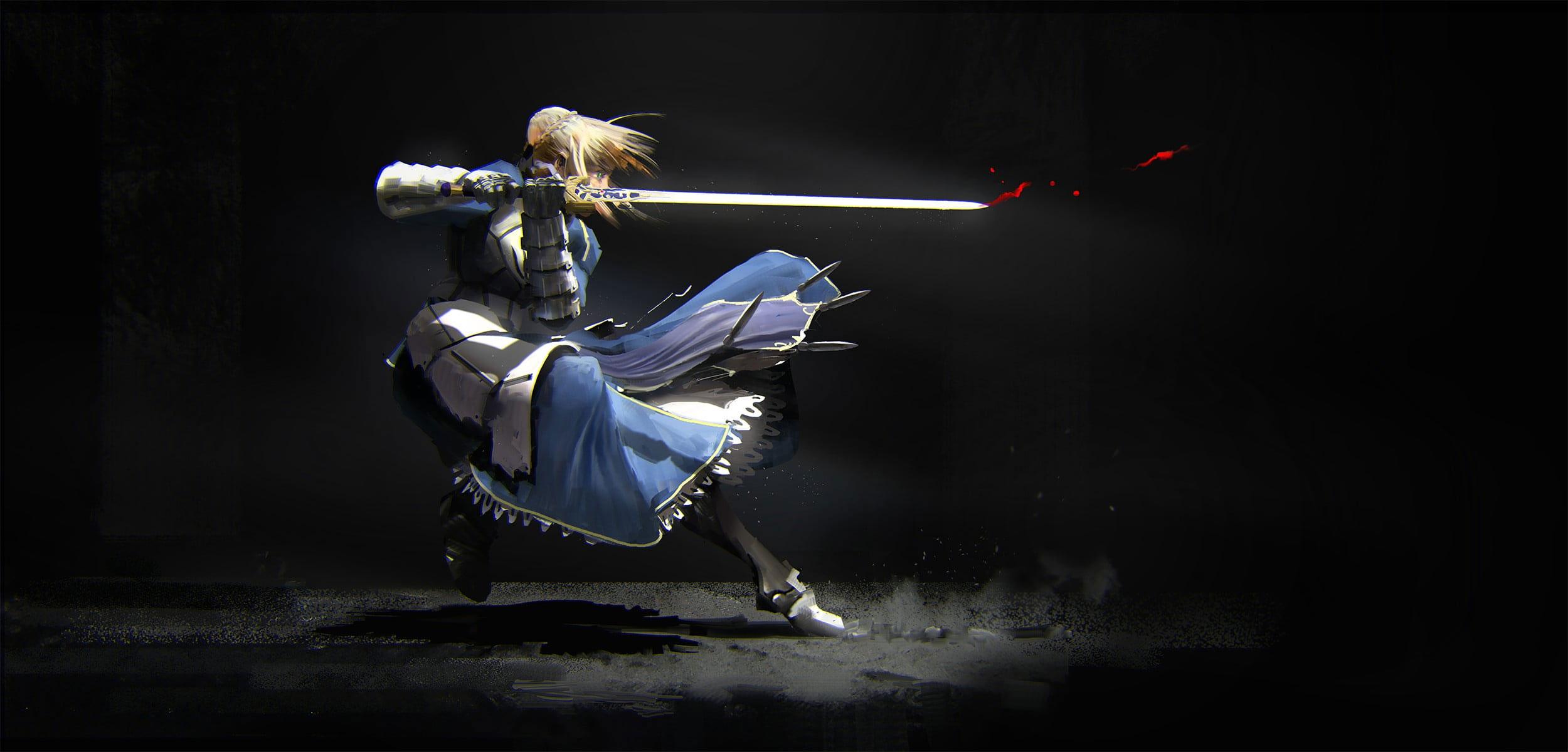 2500x1200 Fate Stay Night Saber digital wallpaper, anime, anime girls, Fate Series • Wallpaper For You HD Wallpaper For Desktop & Mobile