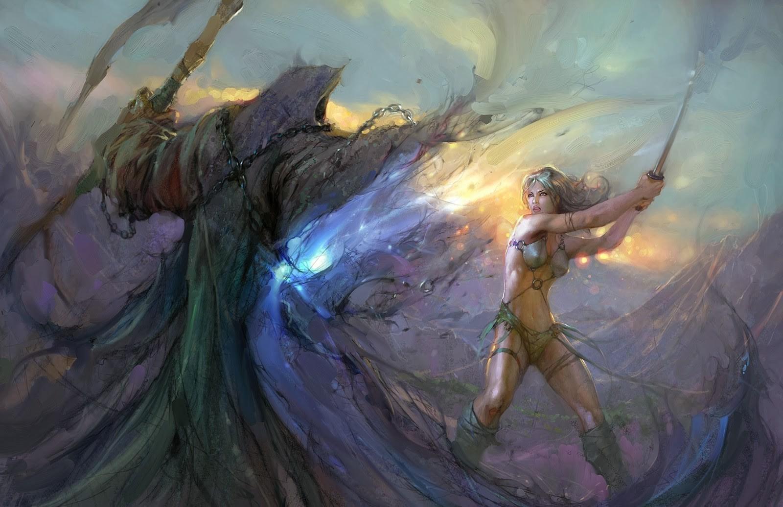 1600x1037 death, Life, Battle, Artwork, Grim Reaper, Fantasy Art Wallpaper HD / Desktop and Mobile Background