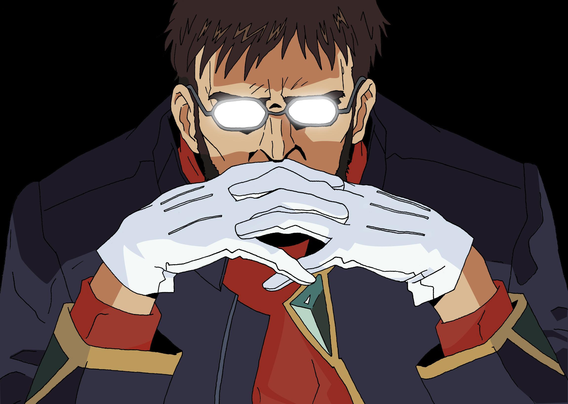 2300x1639 lolsushi 笑寿司: Breaking News: Evangelion's Gendo Ikari smiles!!