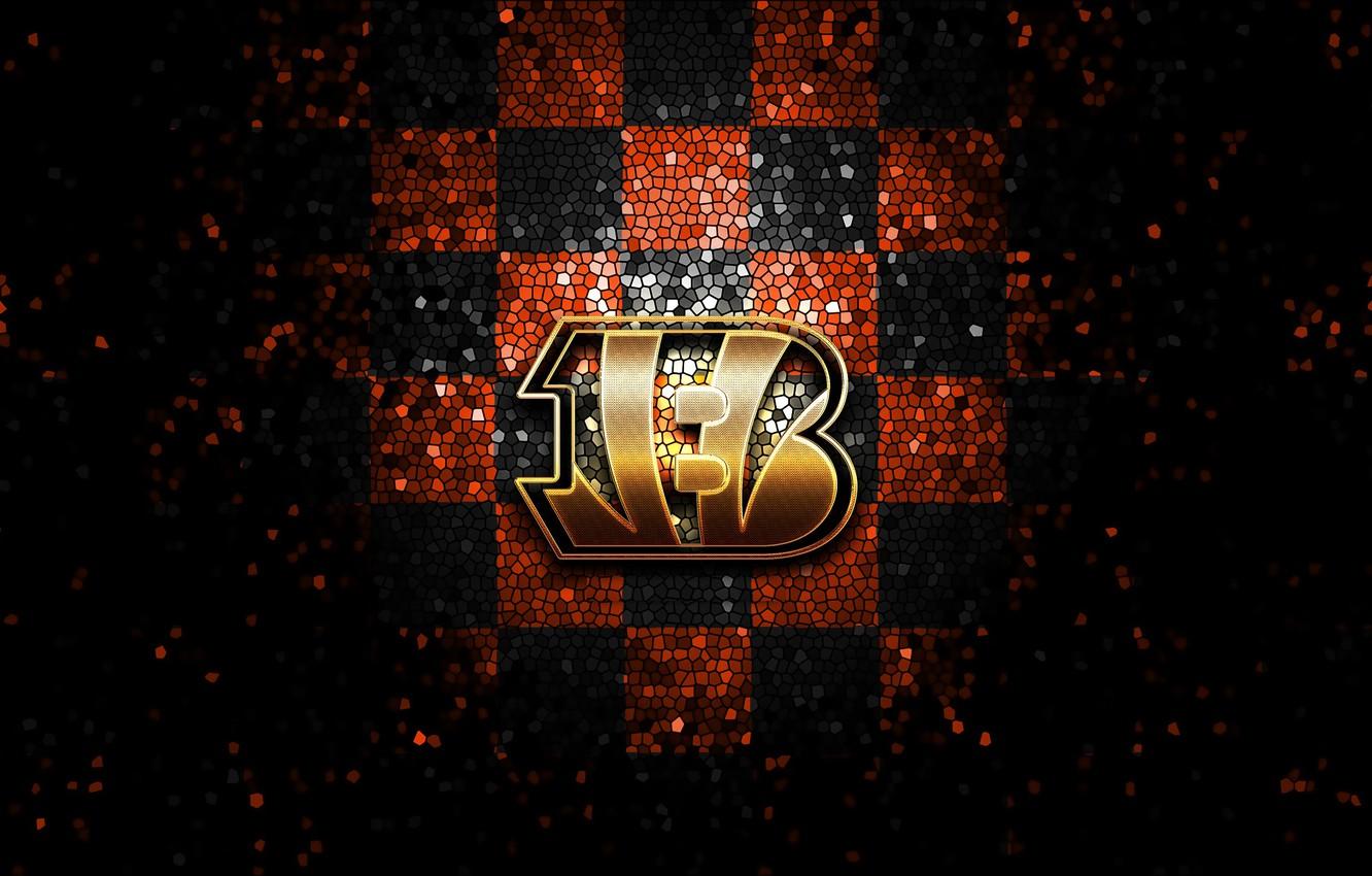 1332x850 Wallpaper wallpaper, sport, logo, NFL, glitter, checkered, Cincinnati Bengals image for desktop, section спорт