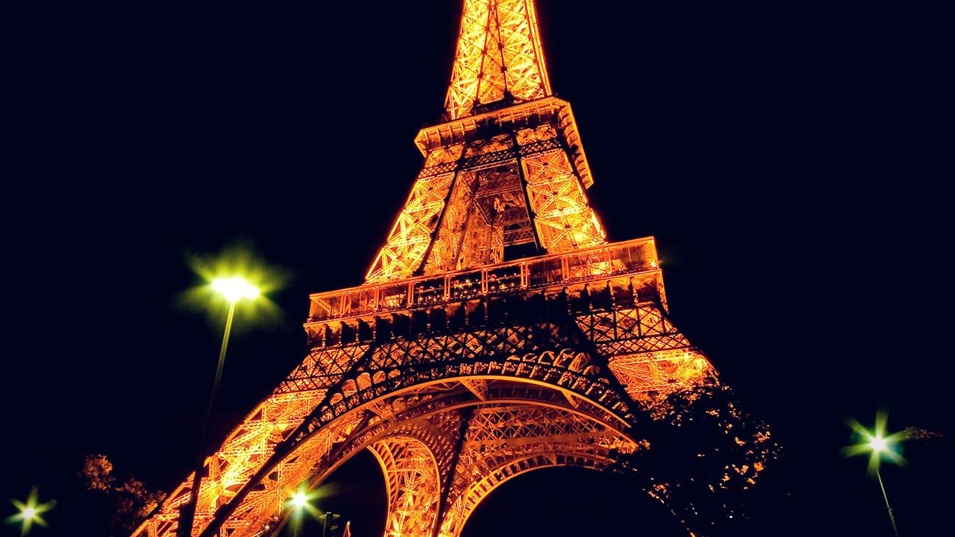 1366x768 Eiffel Tower Paris Night Art Illustration Wallpaper