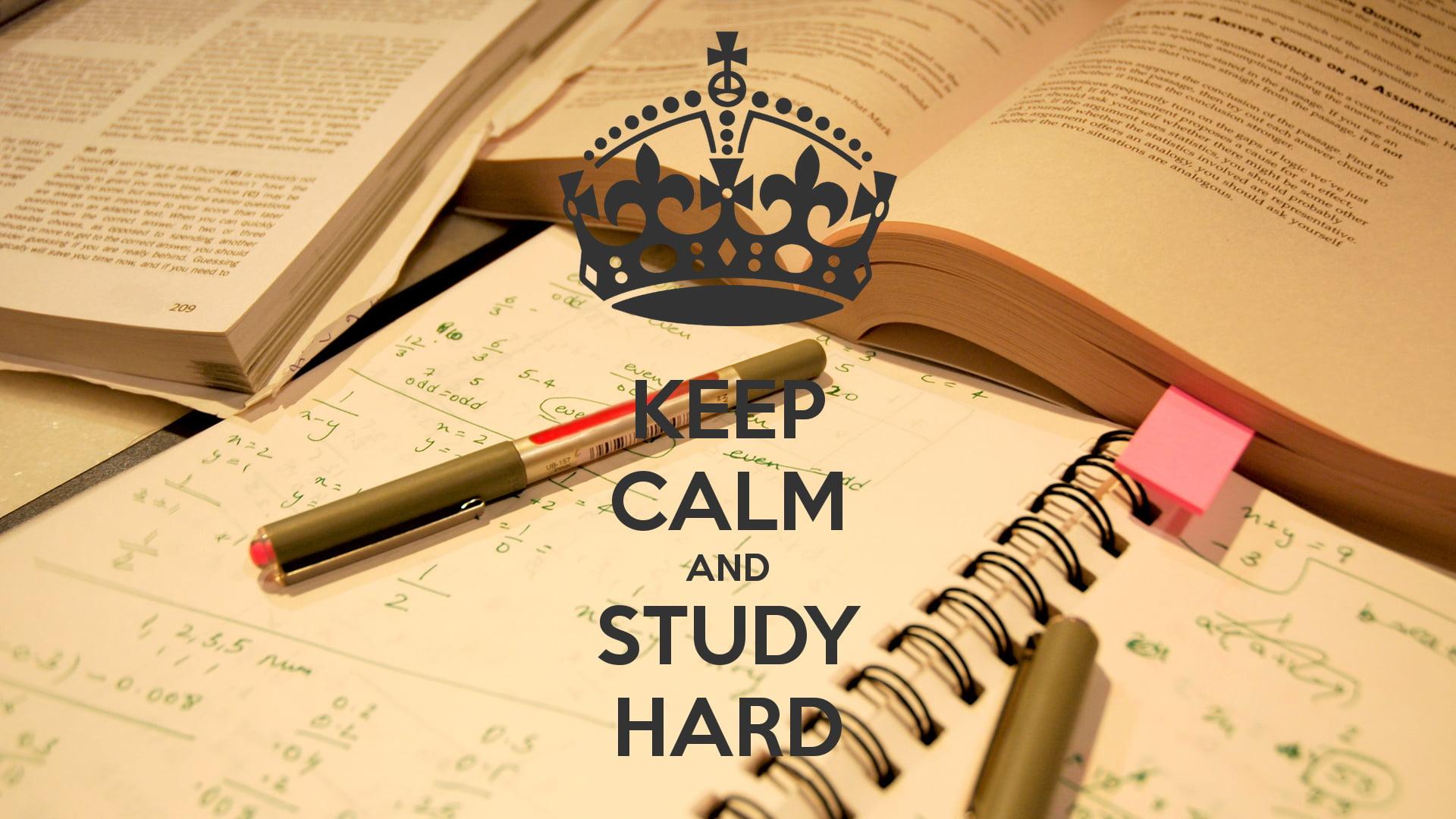 1920x1080 Wallpaper keep calm and study hard text, books, Keep Calm and., quote • Wallpaper For You HD Wallpaper For Desktop & Mobile