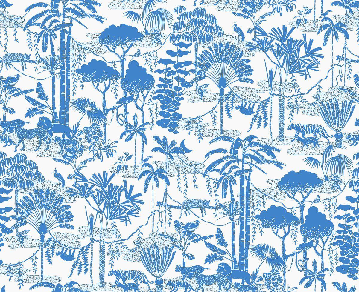 1200x978 Jungle Dream Wallpaper in Orinoco design by Aimee Wilder. Preppy wallpaper, Picture collage wall, Wallpaper