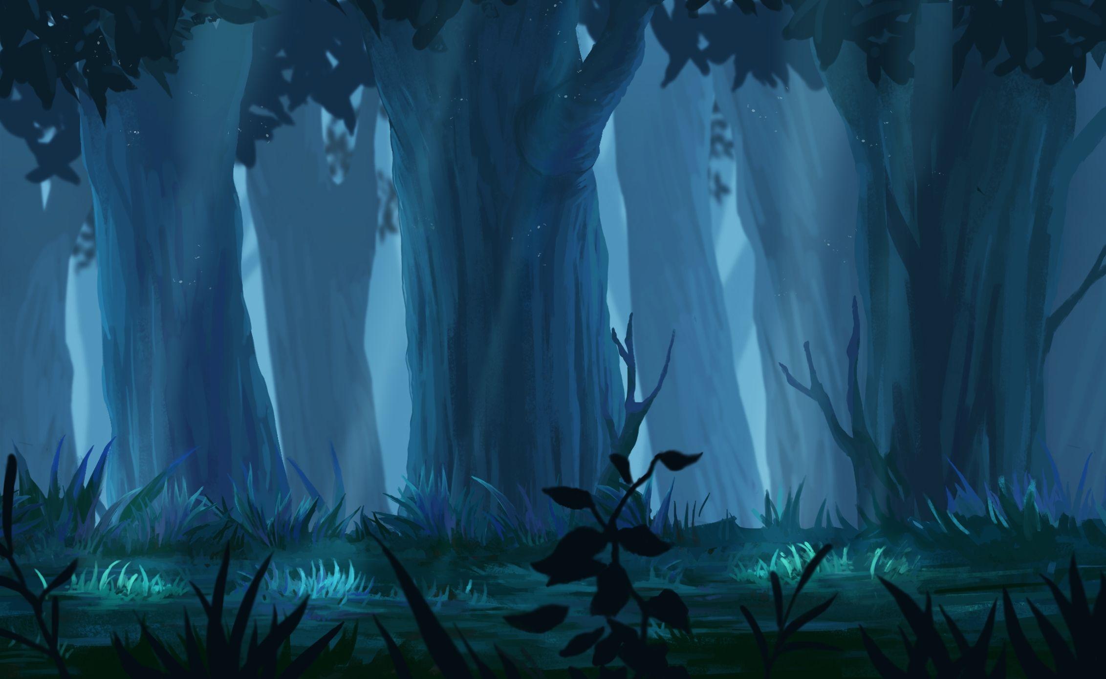 2263x1390 Anime Forest Wallpaper