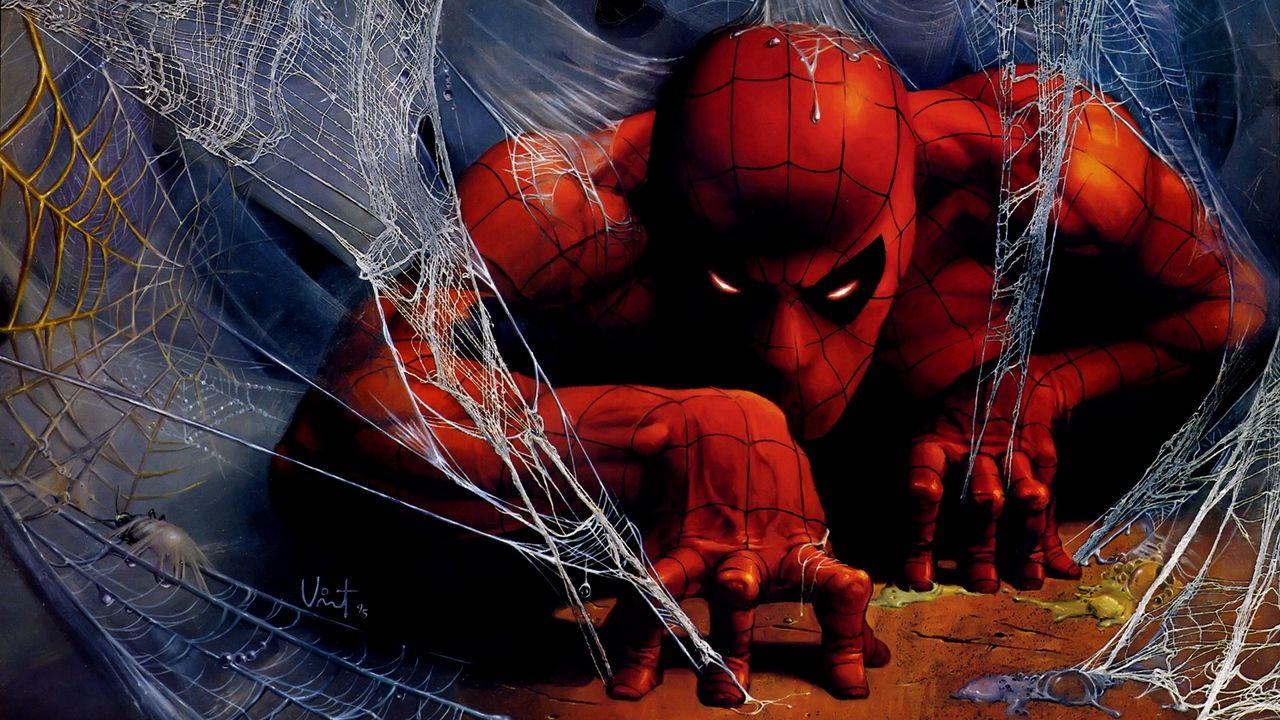 1280x720 Download wallpaper 1280x720 spider man, spiderman, web, art hd, hdv