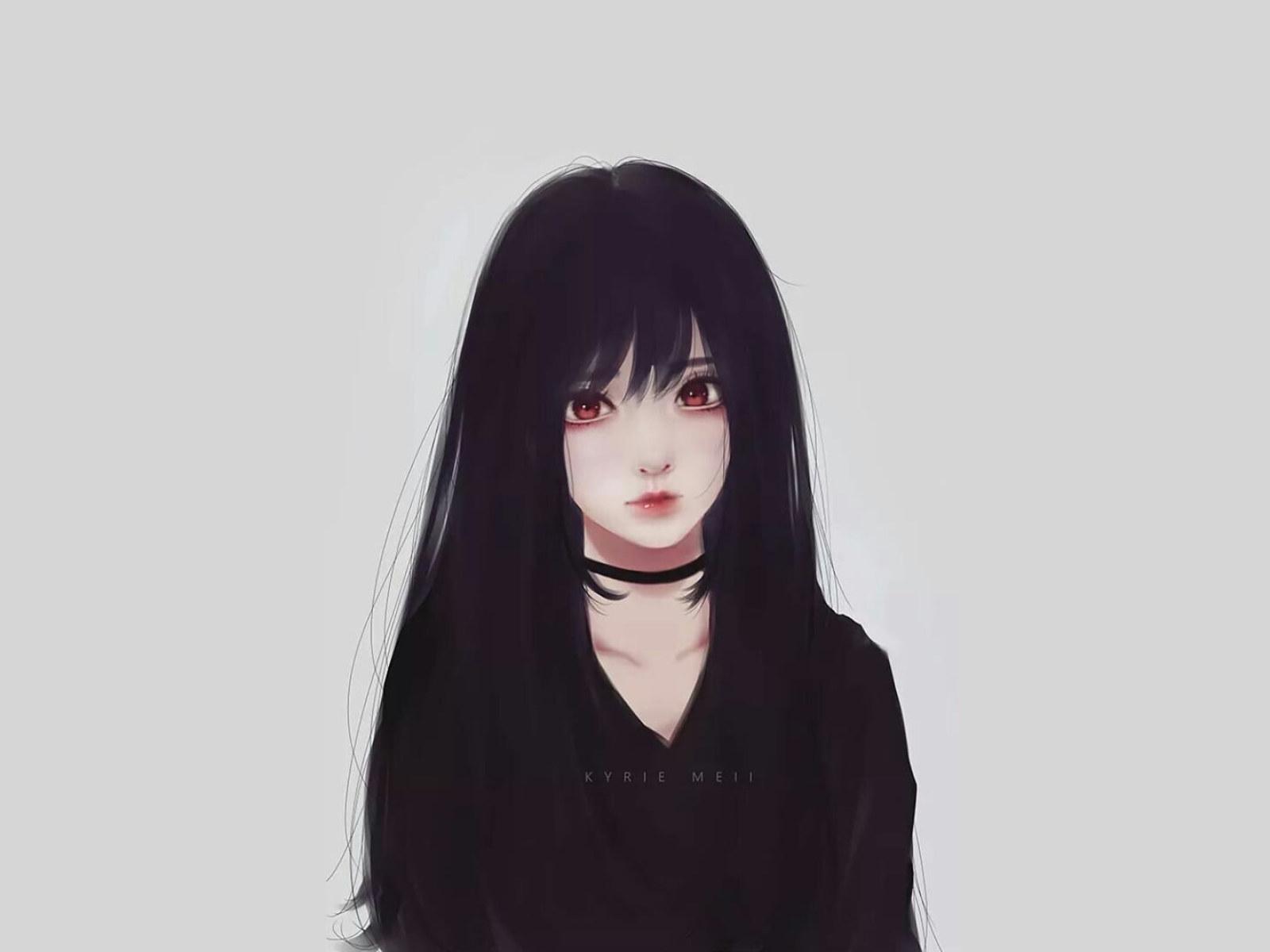 1600x1200 Anime, anime girls wallpaper, black hair, Kyrie Meii, portrait, looking at camera • Wallpaper For You HD Wallpaper For Desktop & Mobile