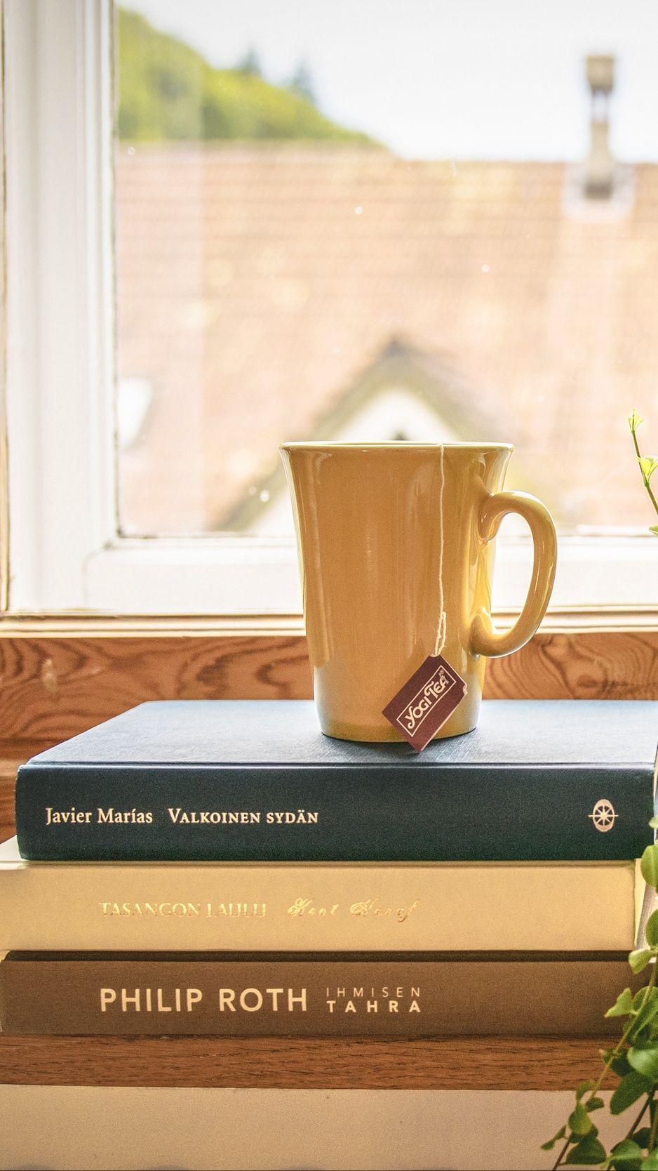 938x1668 Tea and Book iPhone Wallpaper