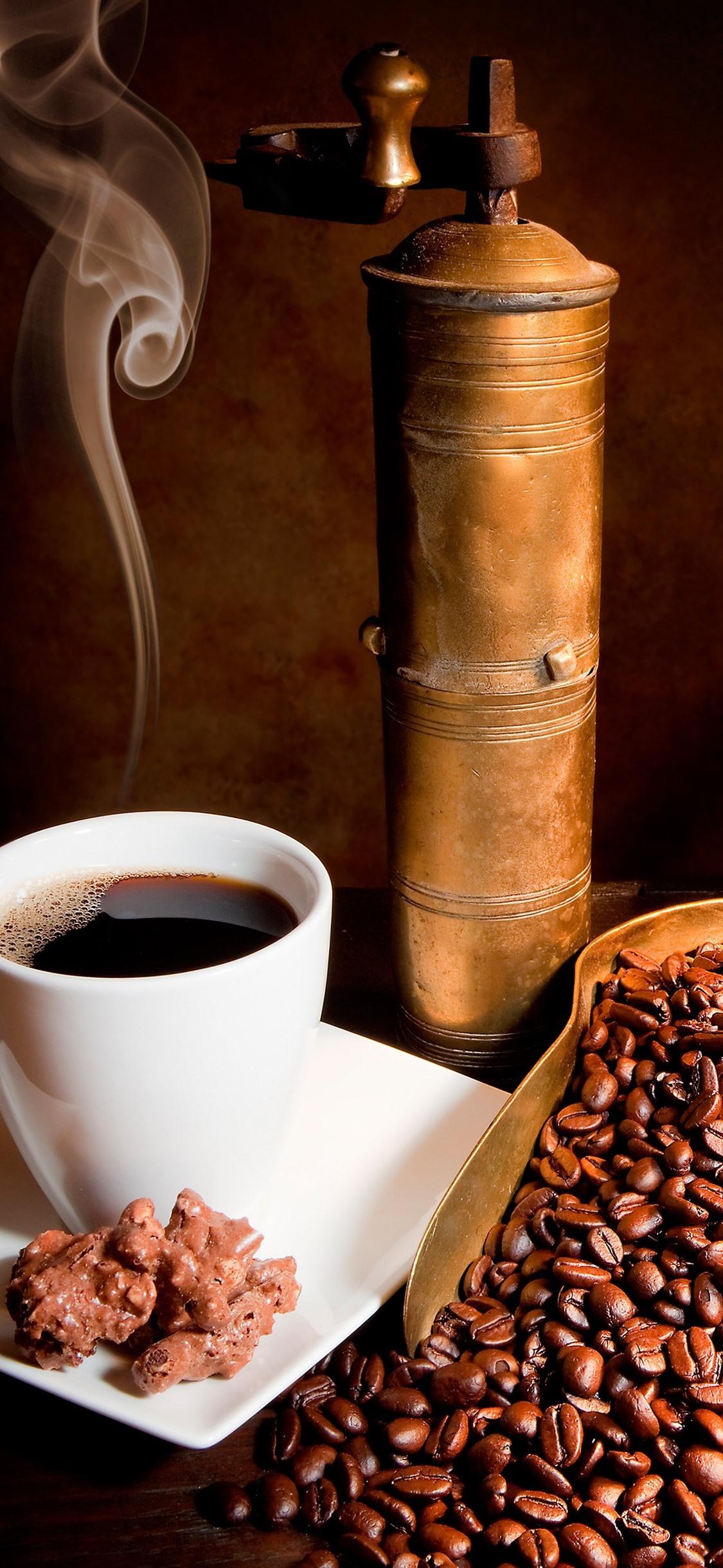 1125x2436 iPhone Wallpaper Coffee Beans, Cup, Coffee, Books Coffee And Books
