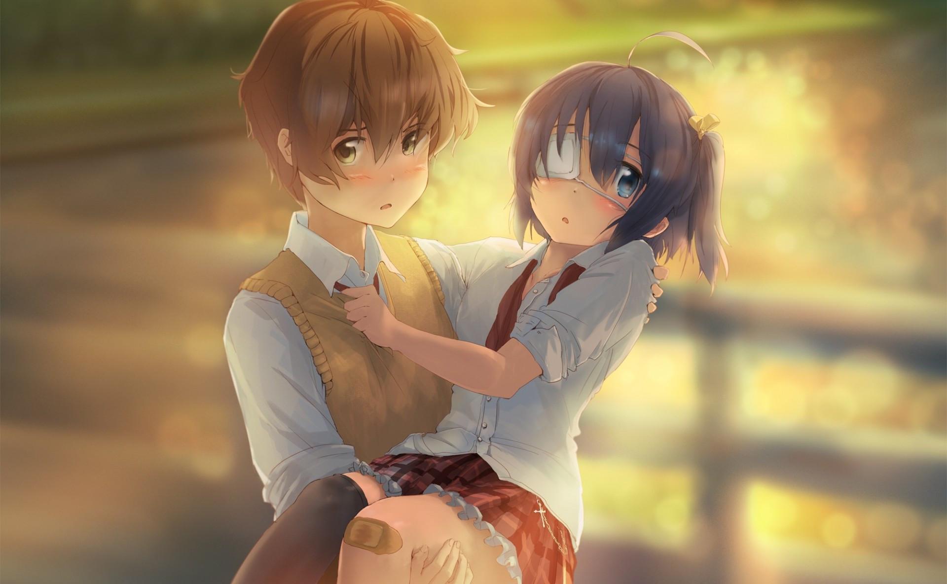 1920x1184 Download 1920x1184 Chuunibyou Demo Koi Ga Shitai, Takanashi Rikka, Togashi Yuuta, Princess Carry Wallpaper
