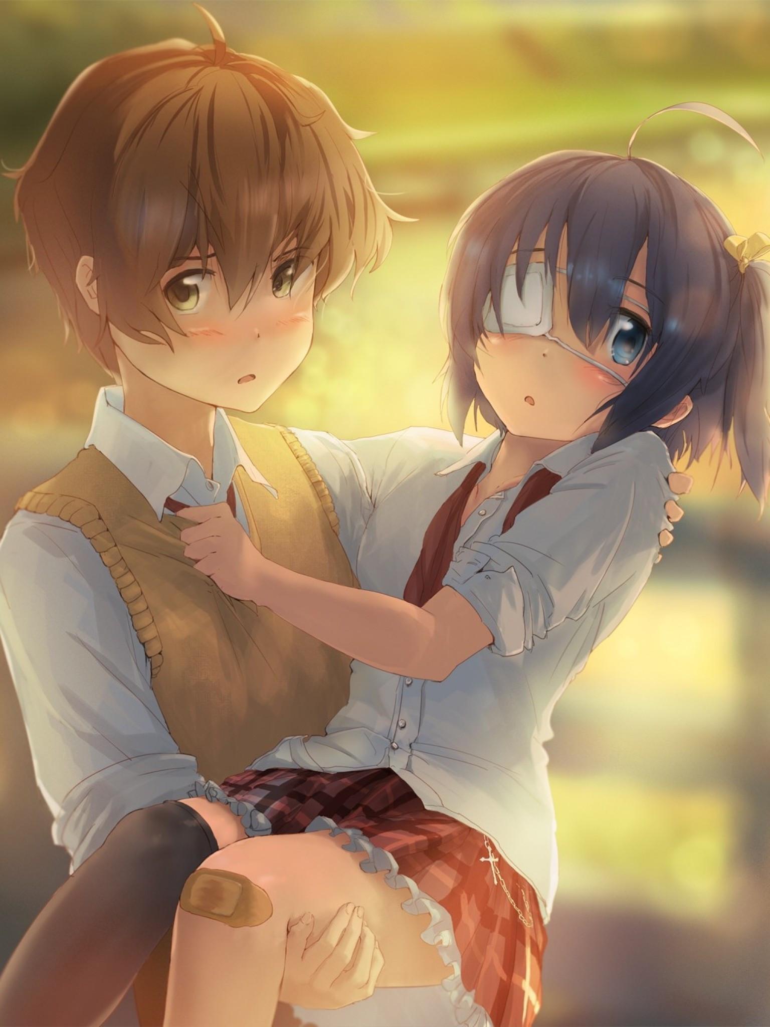 1536x2048 Download 1536x2048 Chuunibyou Demo Koi Ga Shitai, Takanashi Rikka, Togashi Yuuta, Princess Carry Wallpaper for Apple iPad Mini, Apple IPad 4