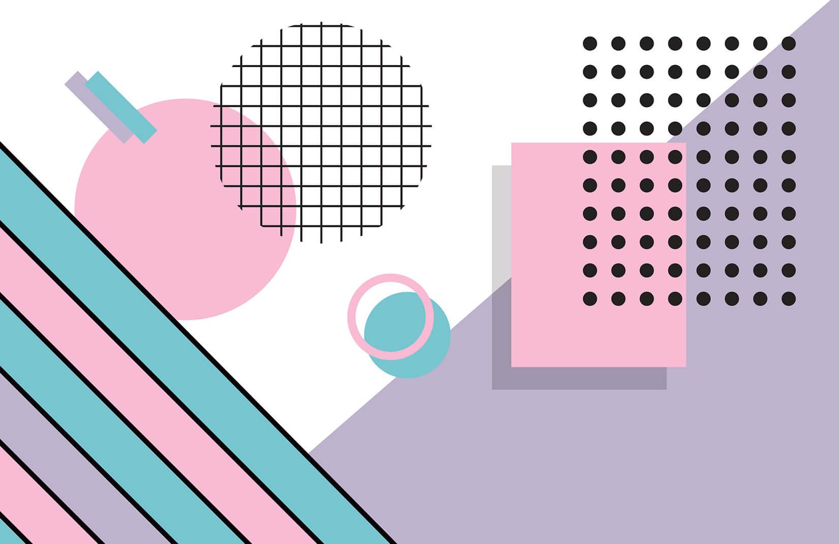 1650x1070 Pastel Modern Shapes Wallpaper Mural