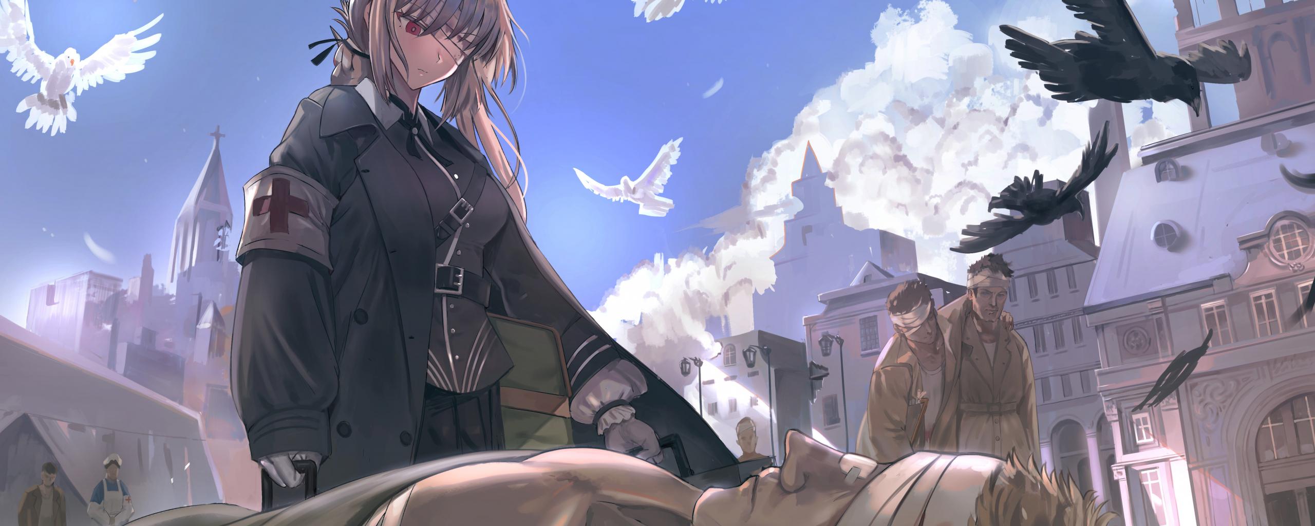 2560x1024 Desktop Wallpaper Anime Girl, Doctor, 5k, HD Image, Picture, Background, F120fb