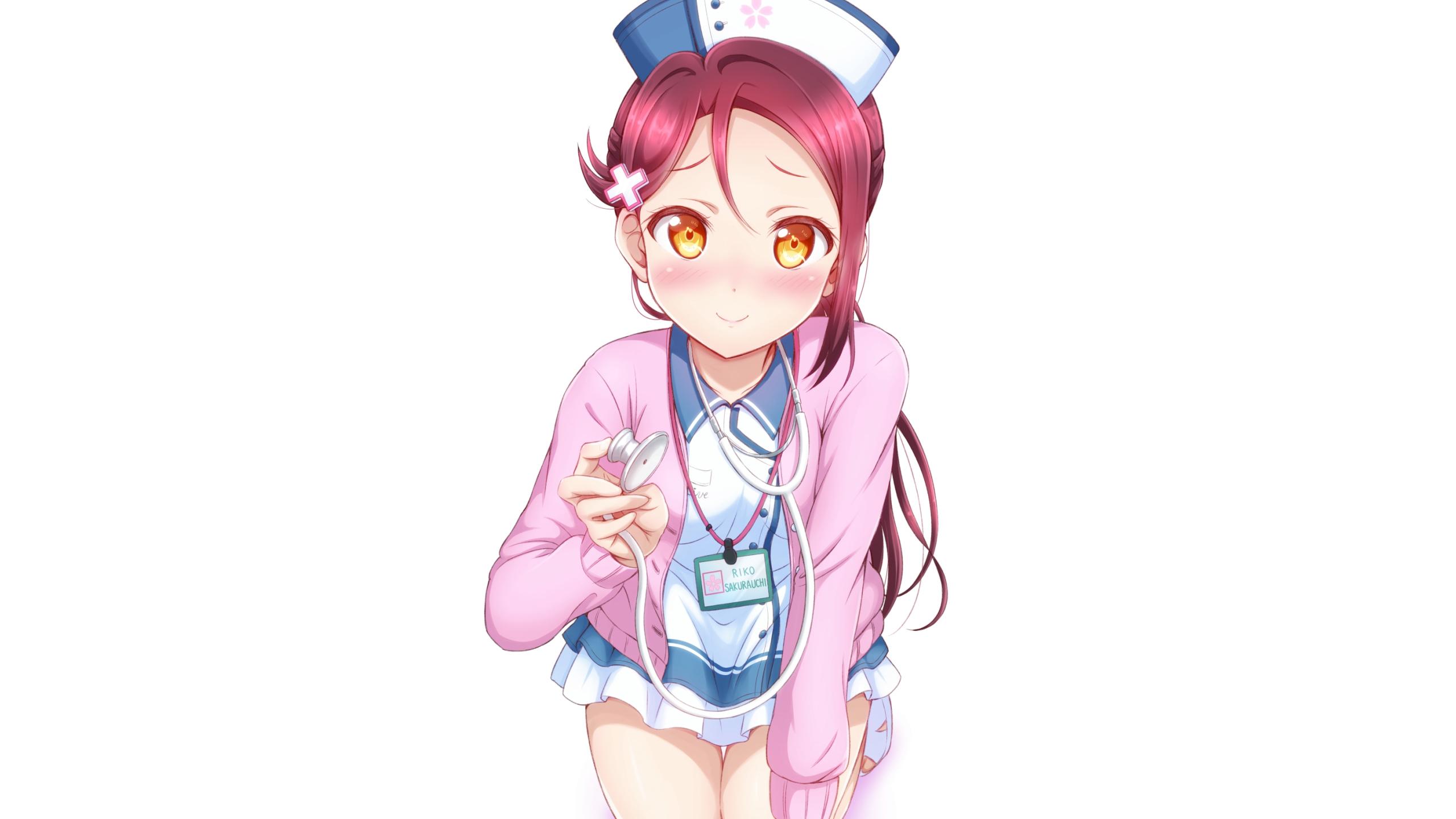 2560x1440 Desktop Wallpaper Sakurauchi Riko, Love Live!, Anime Girl, Nurse, HD Image, Picture, Background, Uc11ku