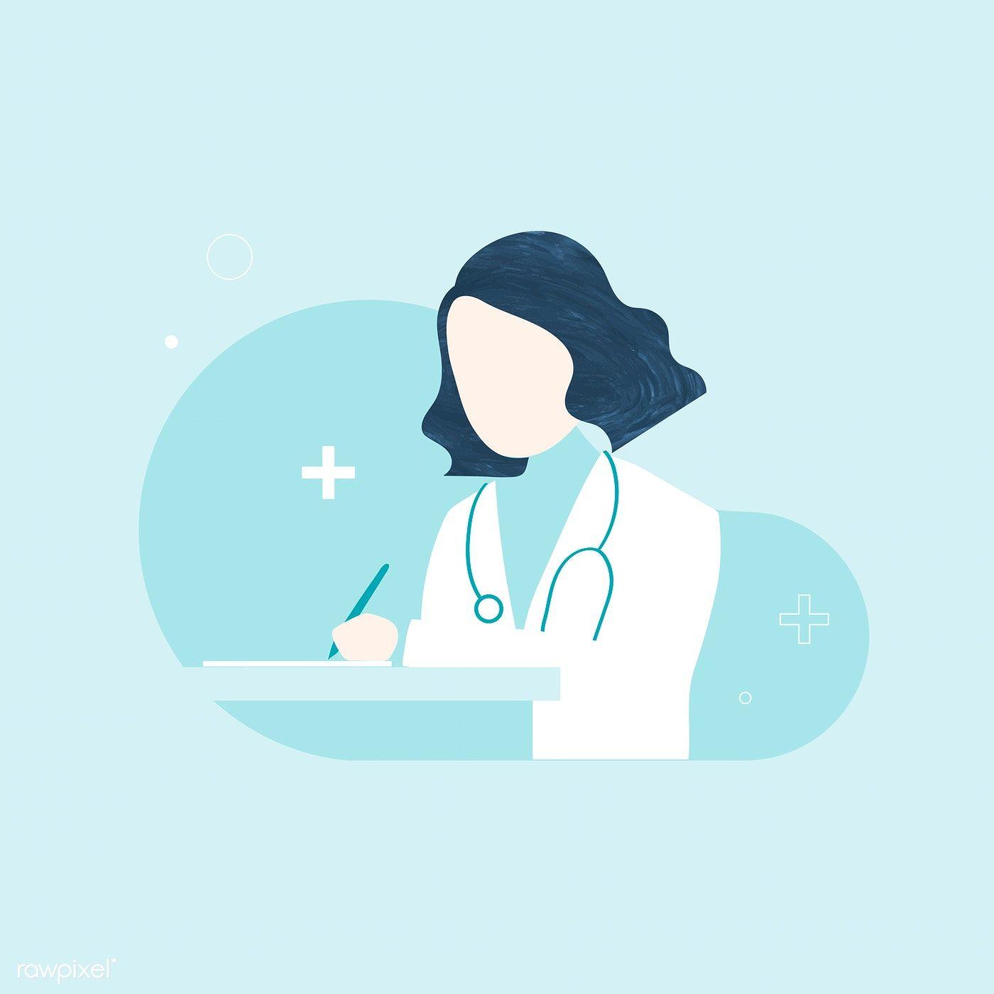 1400x1400 Female doctor character vector. free image / wan. Medical wallpaper, Female doctor, Nurse art