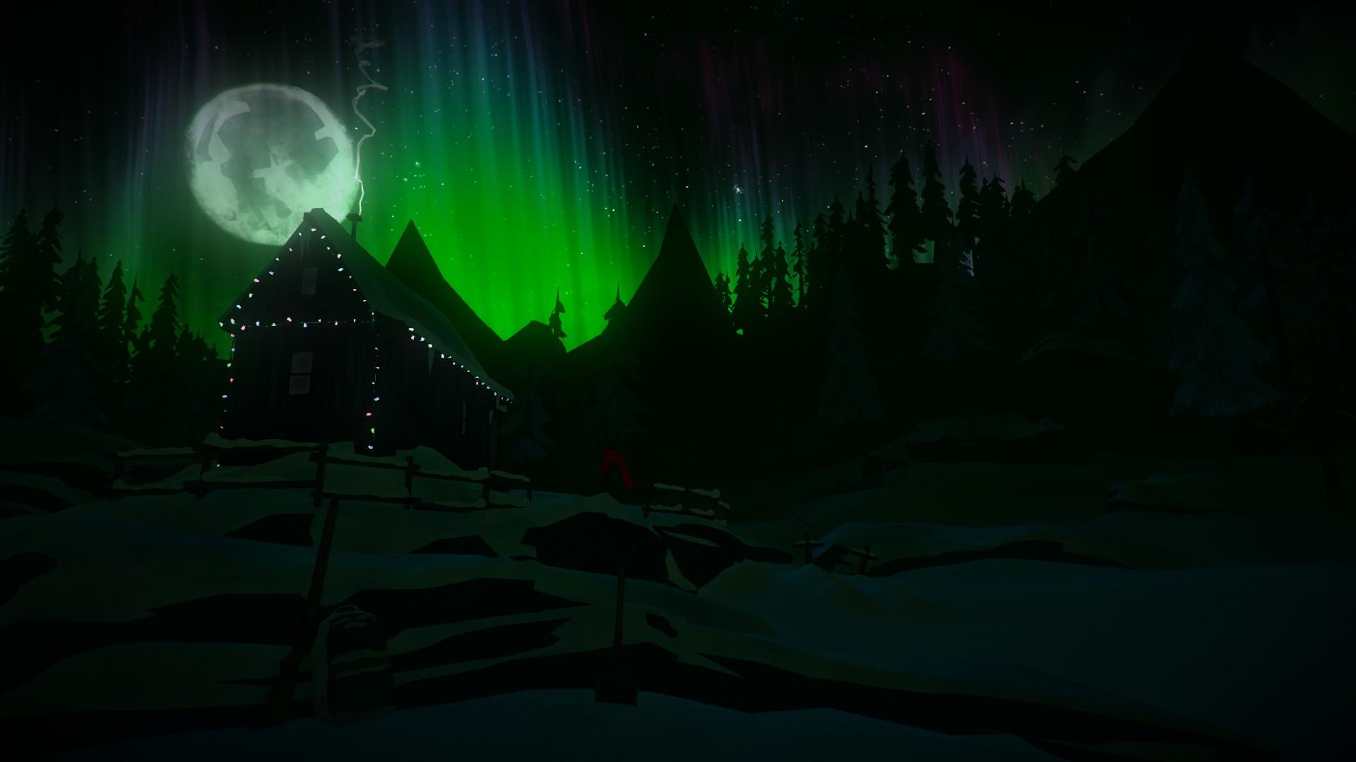1920x1080 The Long Dark Moon Night Aurora Borealis Cabin Wallpaper:1920x1080