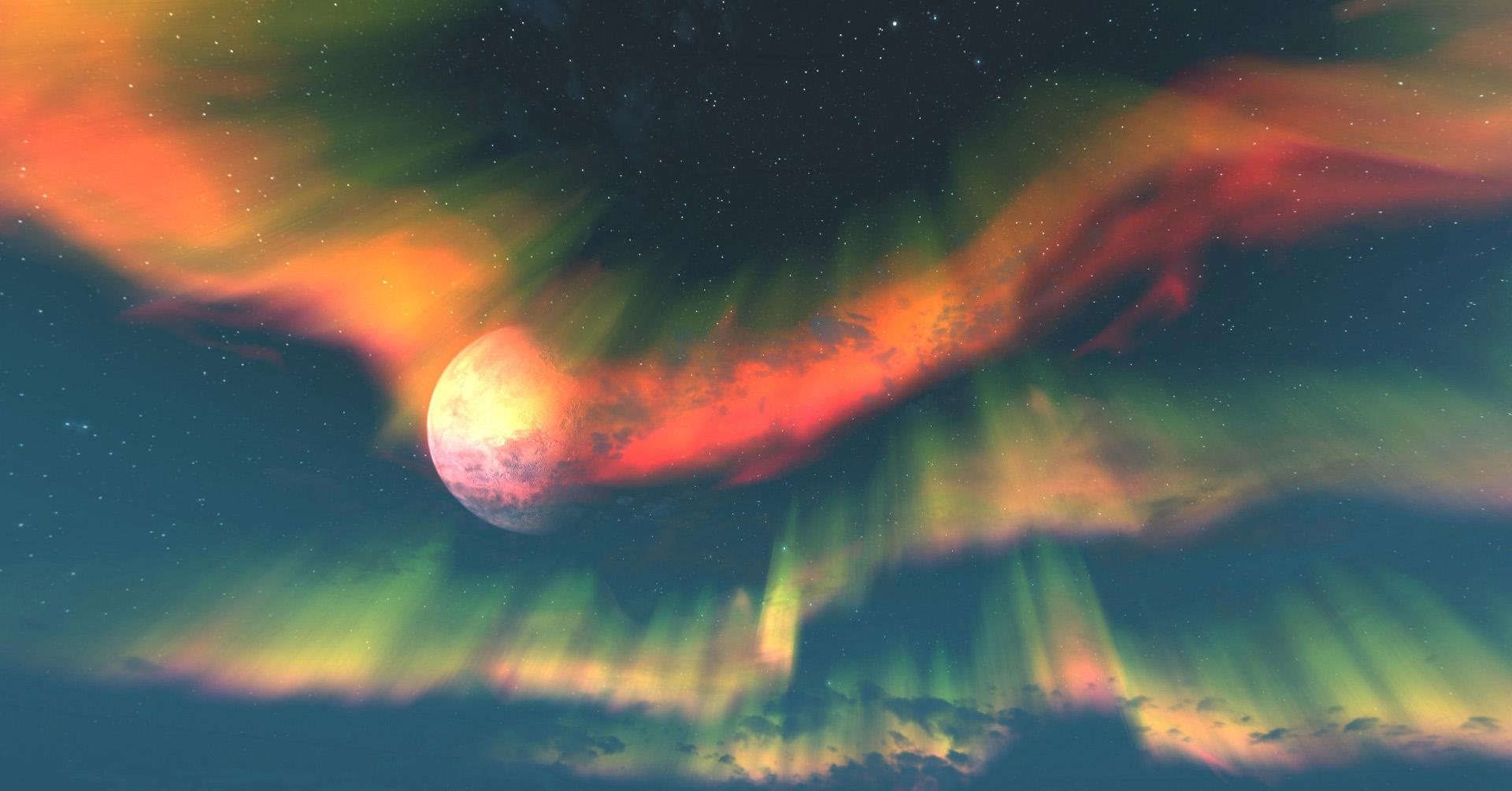 1920x1004 Cool Viewes Sky Moon Video Games Aurora Borealis The Elder Scrolls V Skyrim Wallpaper HD / Desktop and Mobile Background