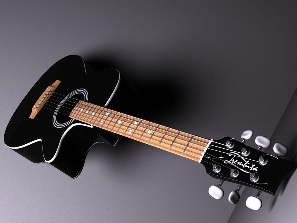 1024x768 Blue And Black Acoustic Guitar 11 Background Wallpaper