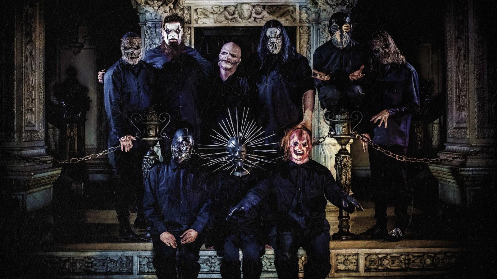 1600x900 Mick Thomson Craig Jones Shawn Crahan Joey Jordison Sid Wilson In Black Dress Slipknot HD Music Wallpaper
