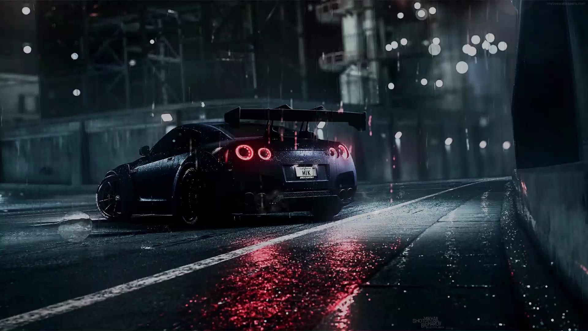 1920x1080 Nissan Gt R Rain Live Wallpaper